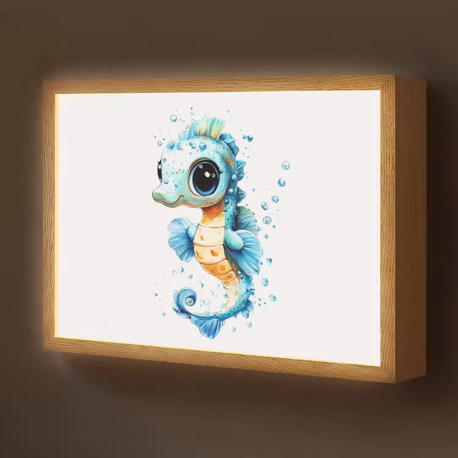 Zeepaardje - Spetters - Blauw Light Box met batterij (Wandlamp kind) middel -z3d_website