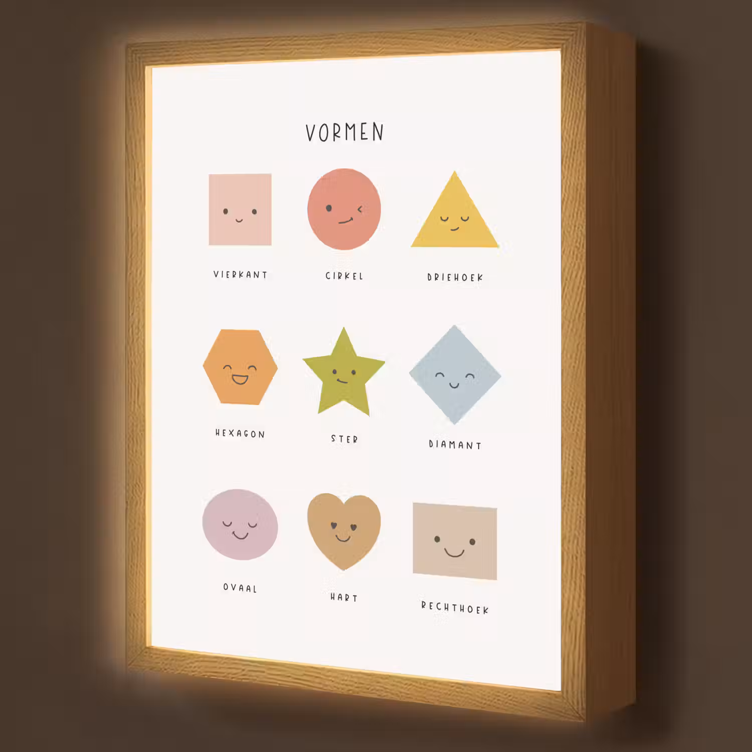 Vormen - Leren voor kinderen - Educatief - Kleuren Light Box met batterij (Wandlamp kind) middel -z3d_website