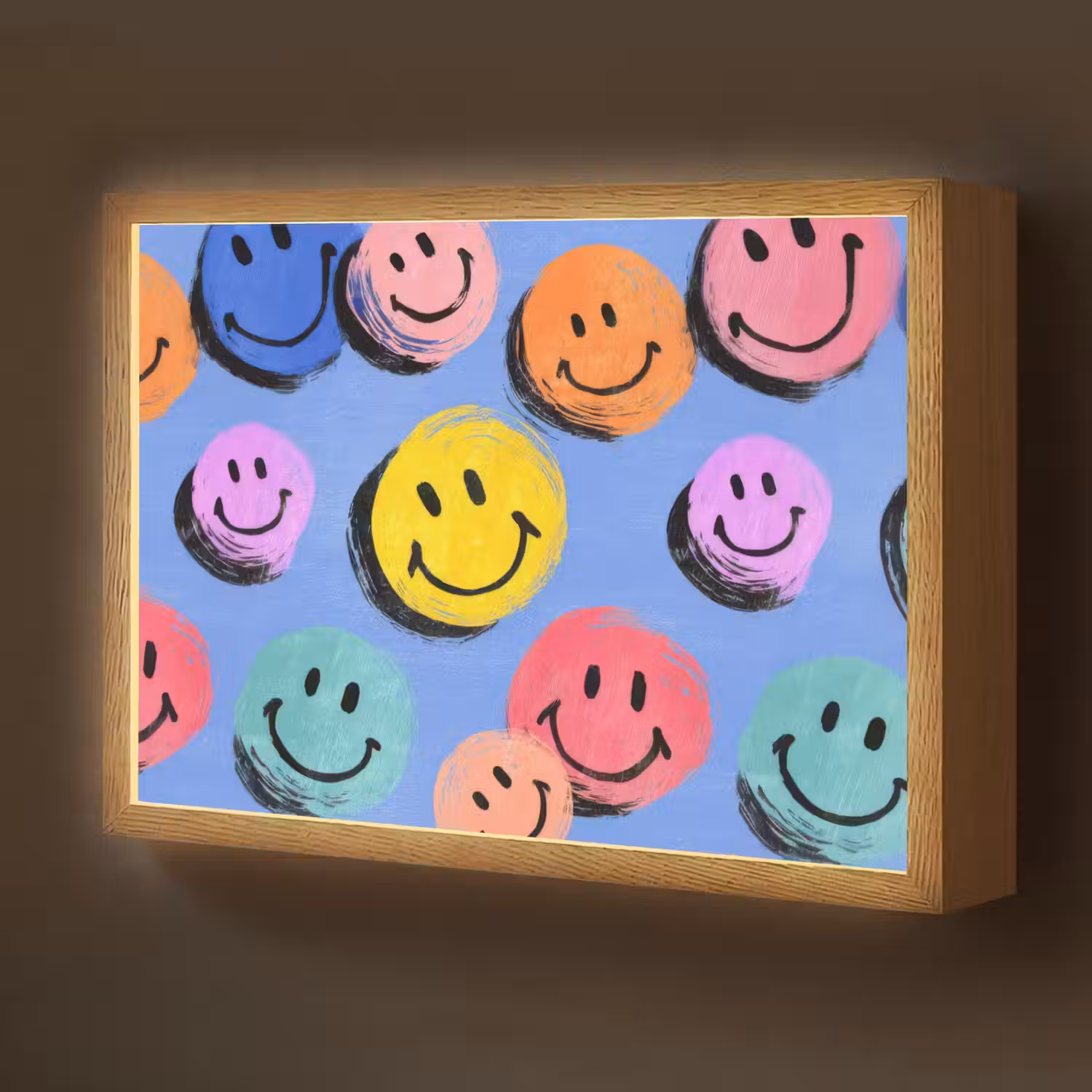 Smileys - Kleurrijk Light Box met batterij (Wandlamp kind) middel -z3d_website