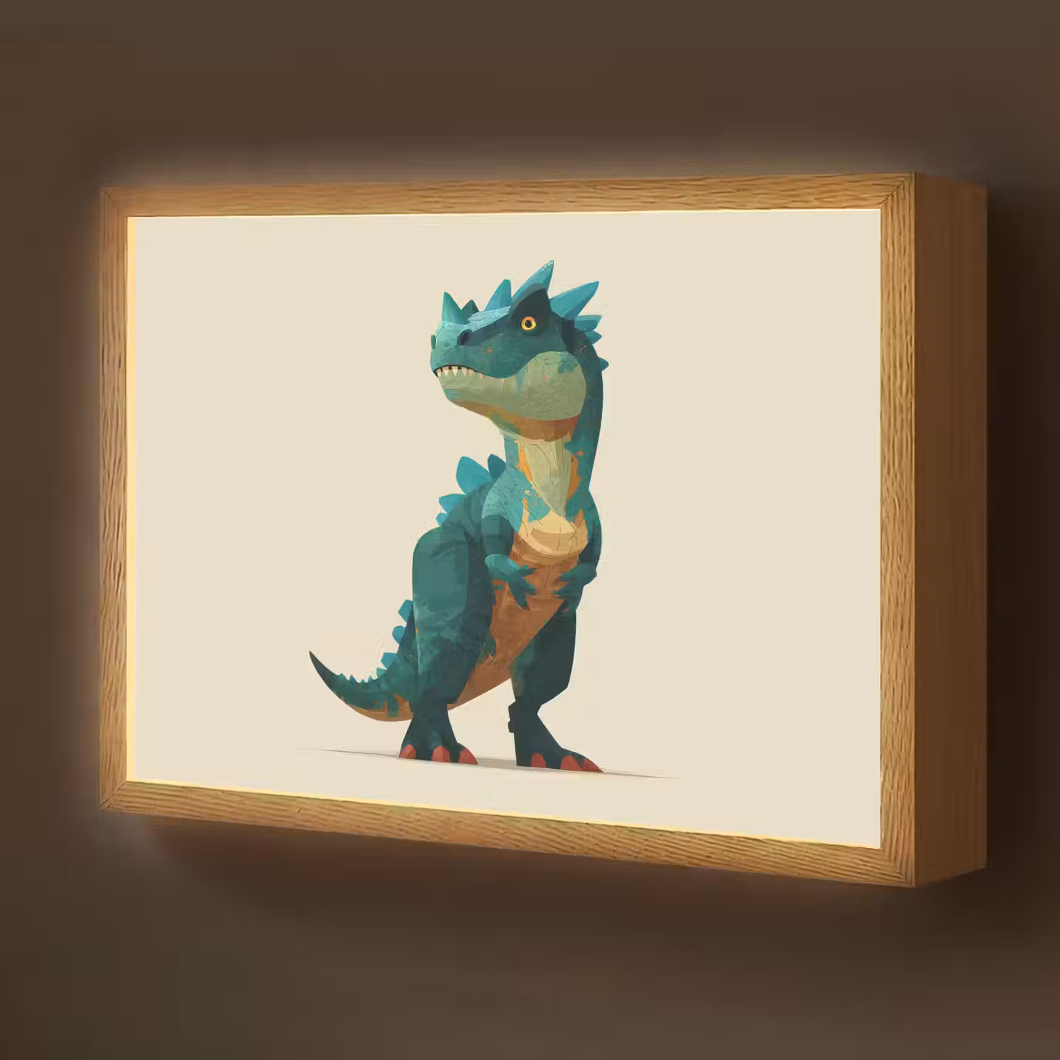 Stekels - Dino - Blauw - Gespierd Light Box met batterij (Wandlamp kind) middel -z3d_website