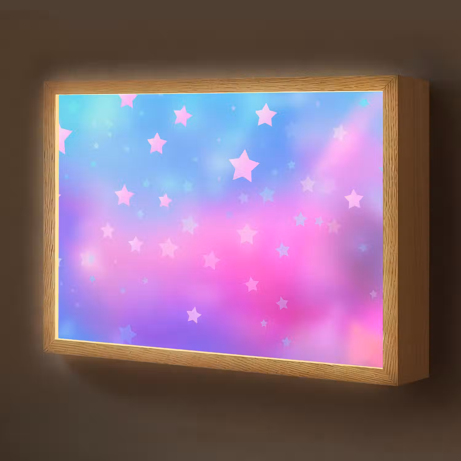 Sterren - Roze - Blauw Light Box met batterij (Wandlamp kind) middel -z3d_website
