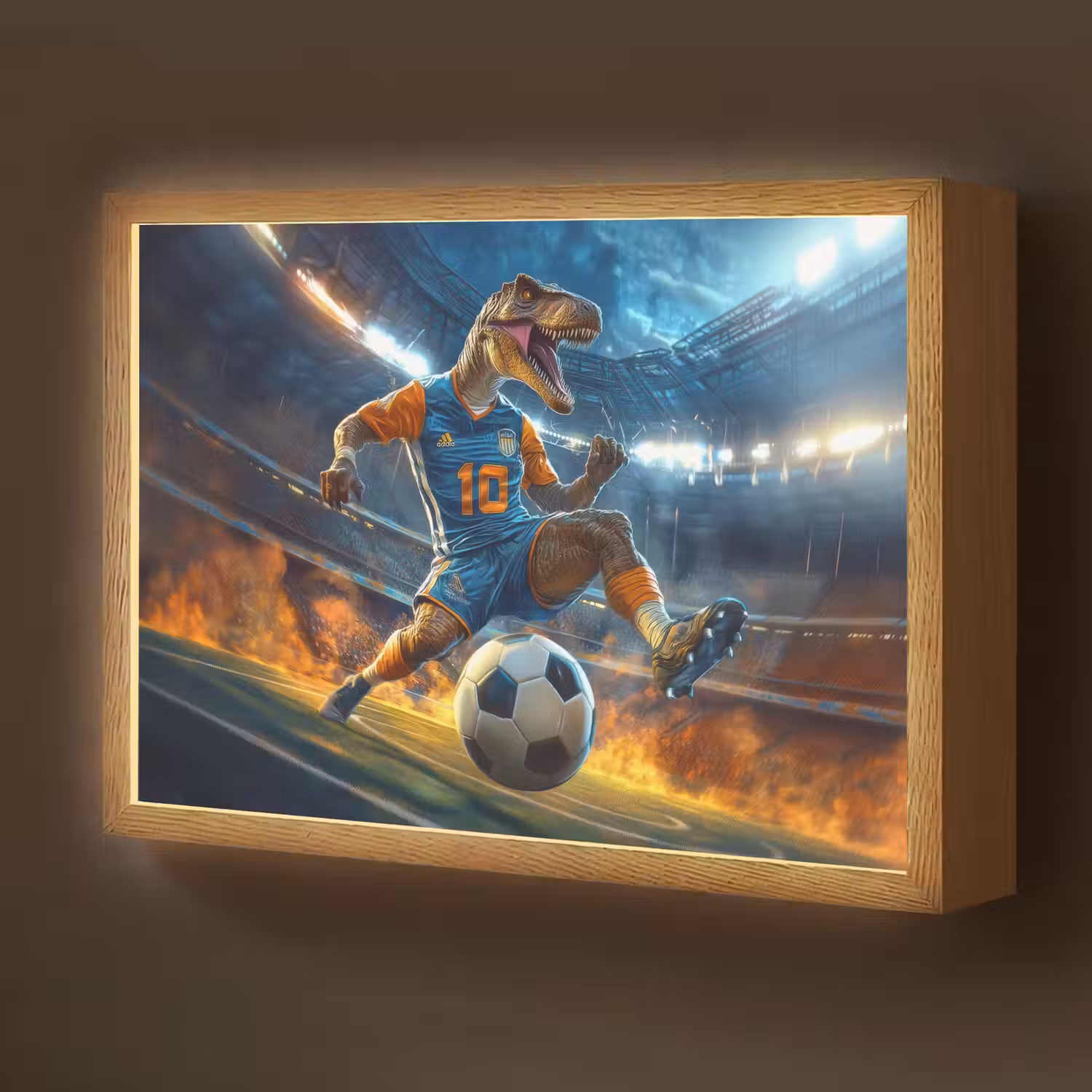 T-Rex - Voetbal - Stadion Light Box met batterij (Wandlamp kind) middel -z3d_website