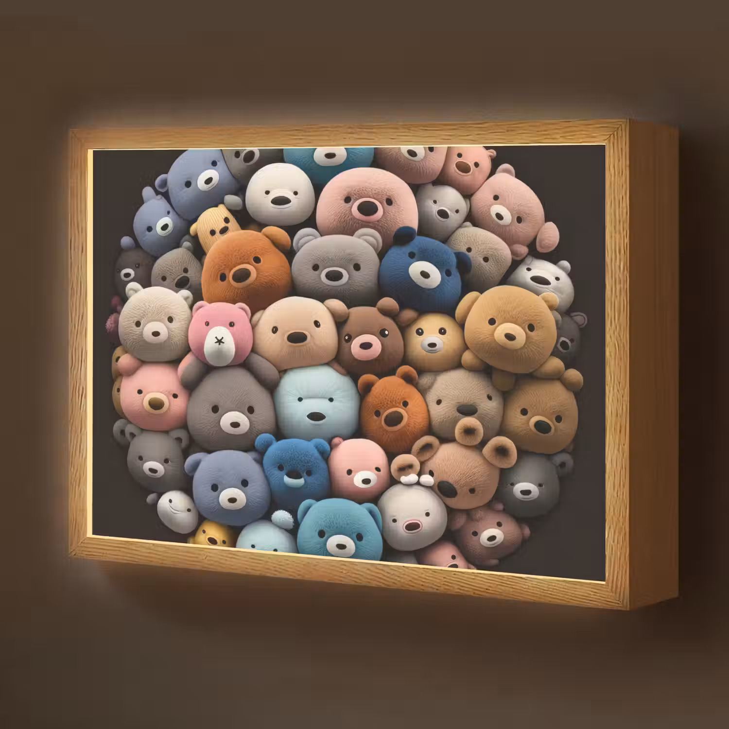 Teddybeer - Knuffel - Dieren - Meisjes - Jongens Light Box met batterij (Wandlamp kind) middel -z3d_website