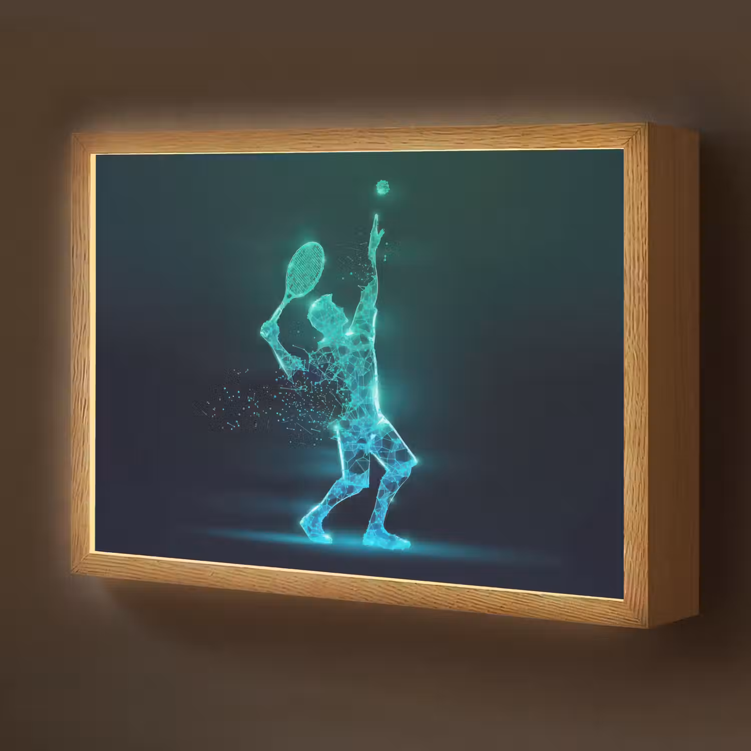 Tennis - Futuristisch - Sport - Neon Light Box met batterij (Wandlamp kind) middel -z3d_website