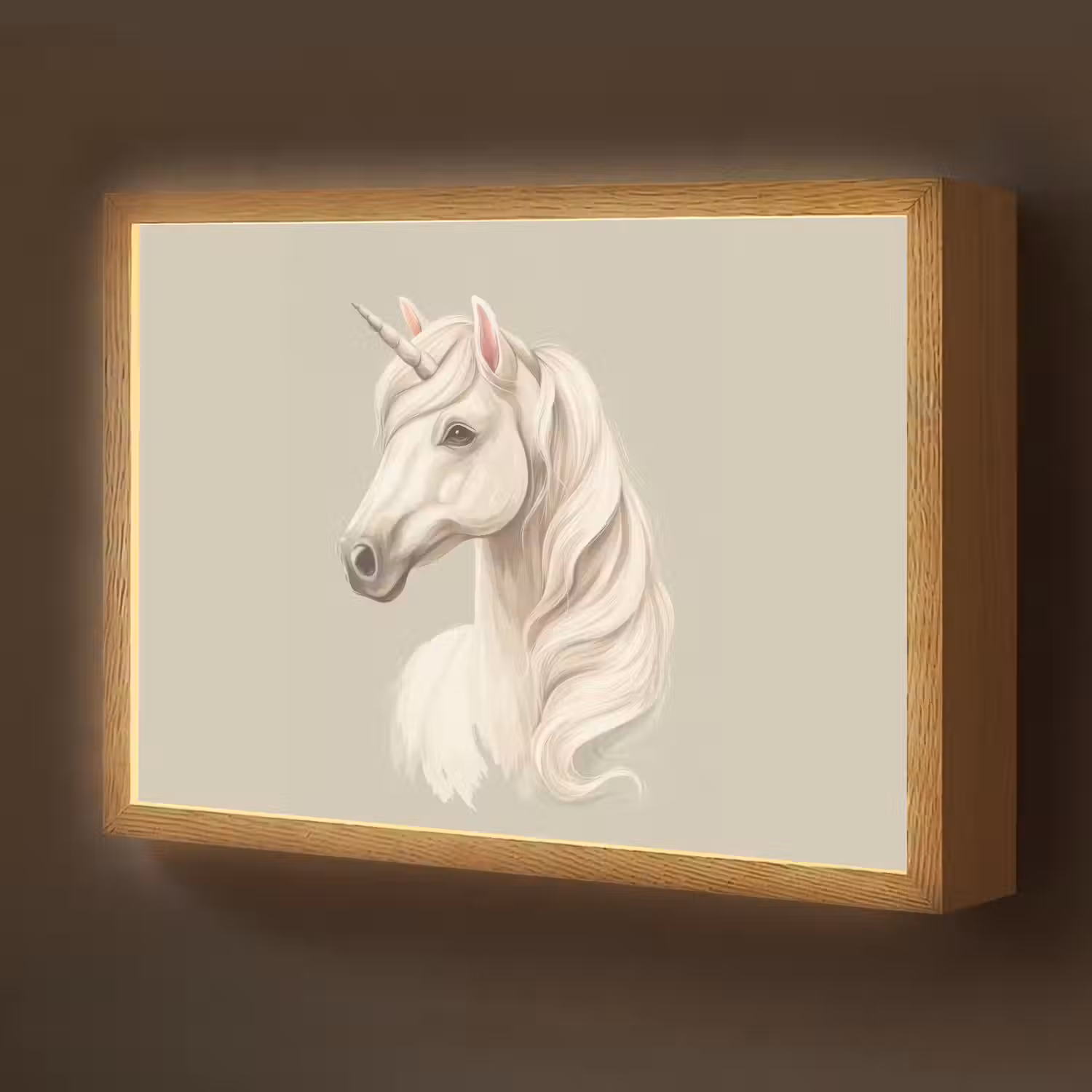 Eenhoorn - Wit - Getekend Light Box met batterij (Wandlamp kind) middel -z3d_website