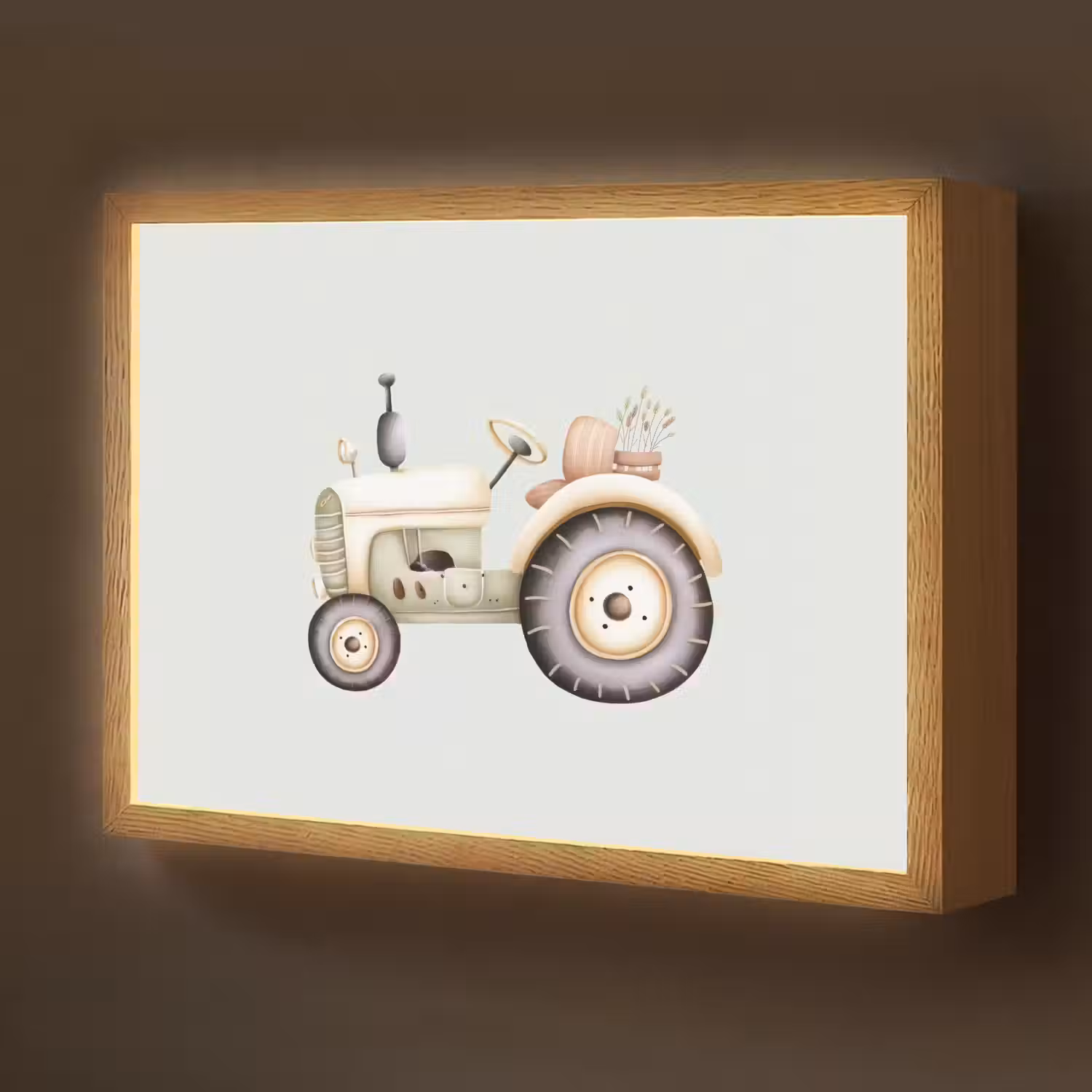 Vintage - Tractor - Pastel Light Box met batterij (Wandlamp kind) middel -z3d_website