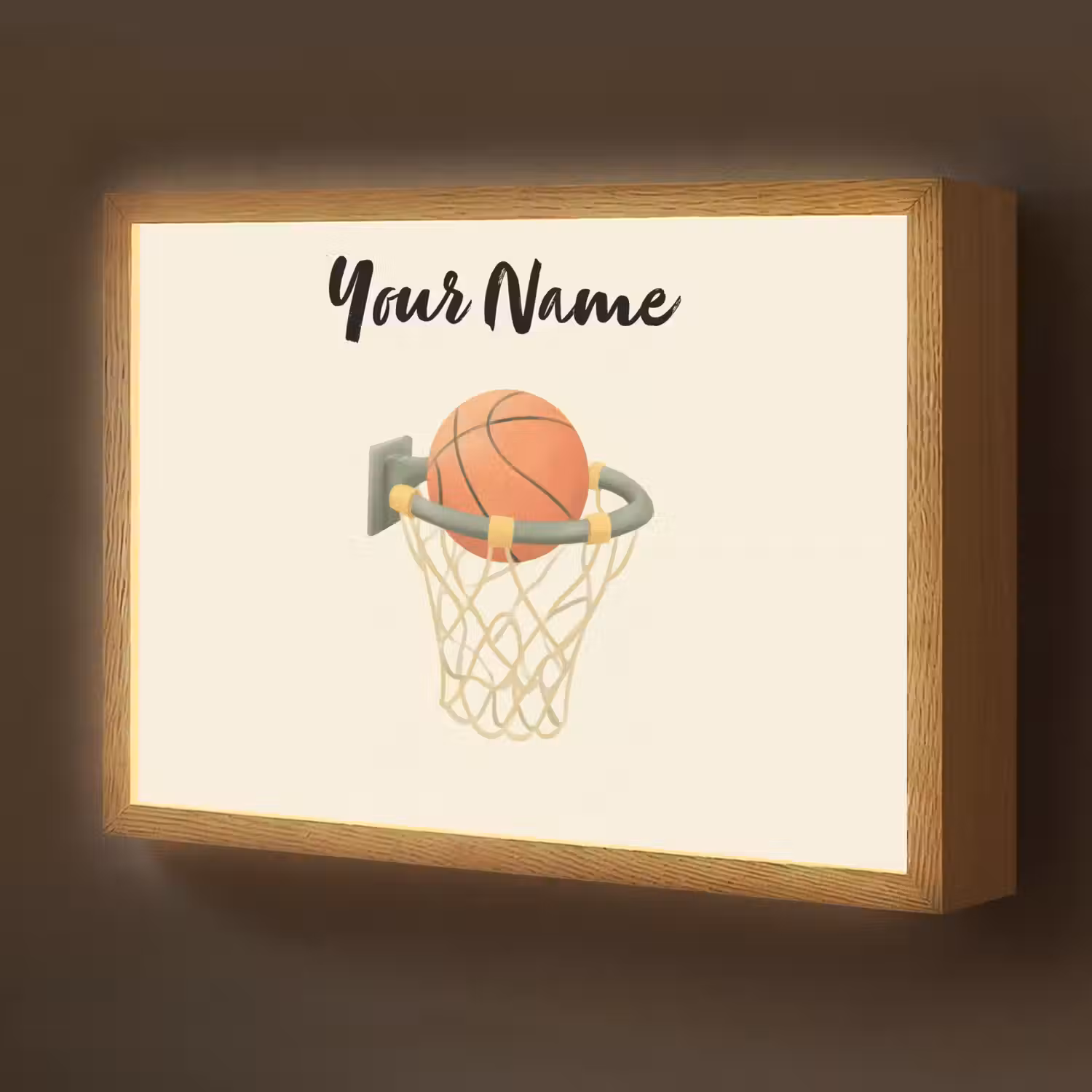 Basketbal - Net - Oranje Light Box met batterij (Wandlamp kind) middel -z3d_website