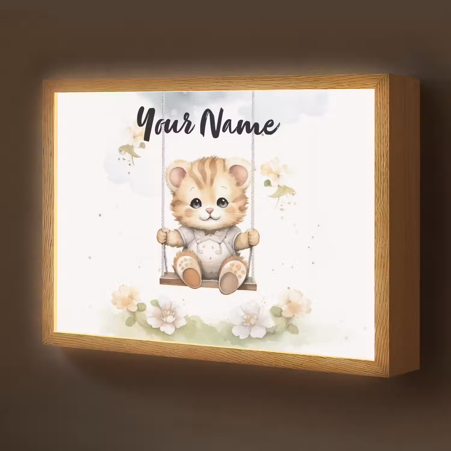 Poes - Baby - Dier - Kinderen Light Box met batterij (Wandlamp kind) middel -z3d_website