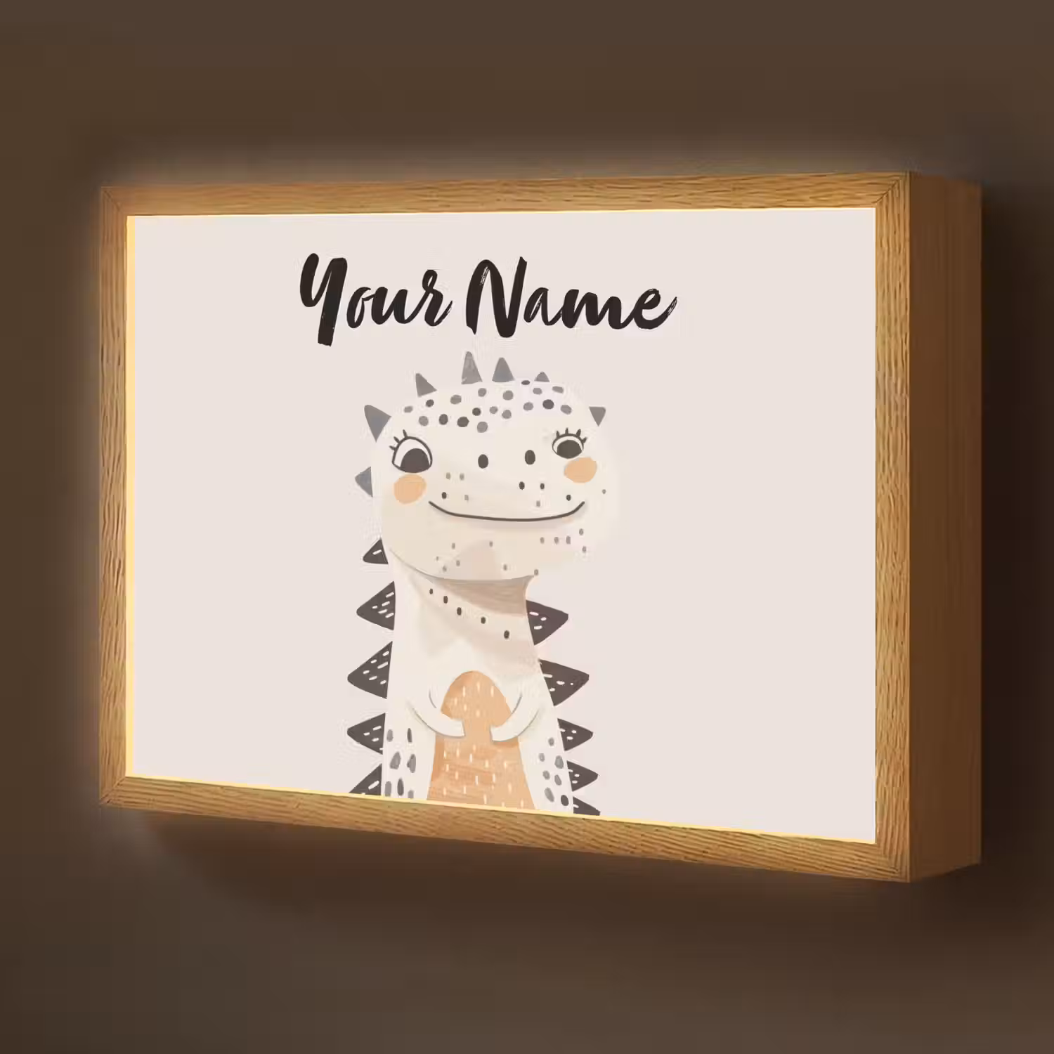 Dinosaurus - Pastel kleuren Light Box met batterij (Wandlamp kind) middel -z3d_website