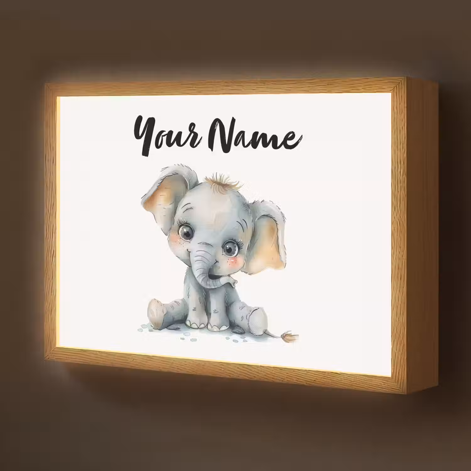 Olifant - Baby dier Light Box met batterij (Wandlamp kind) middel -z3d_website