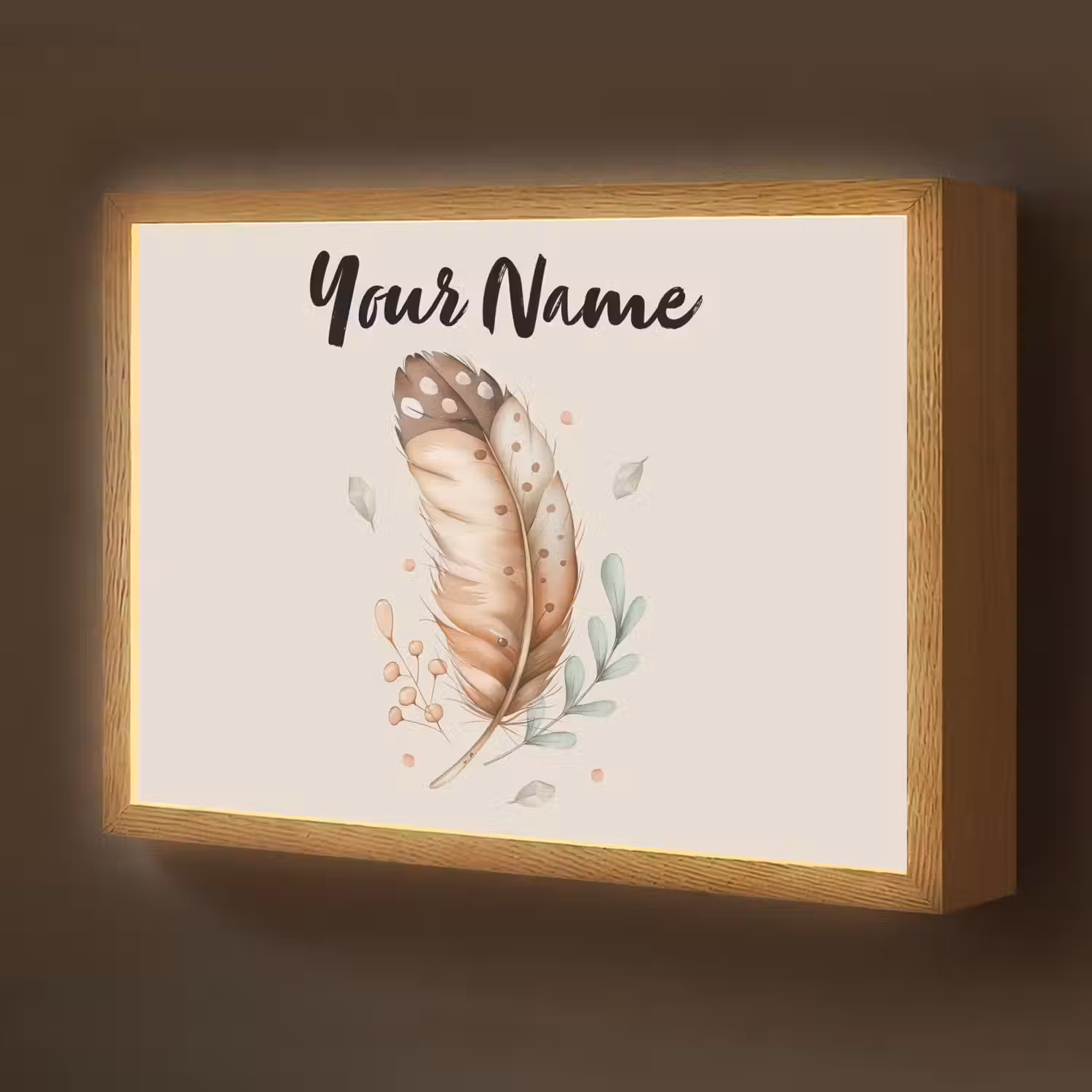 Veer - Bohemian - Boho - Pastel kleuren Light Box met batterij (Wandlamp kind) middel -z3d_website