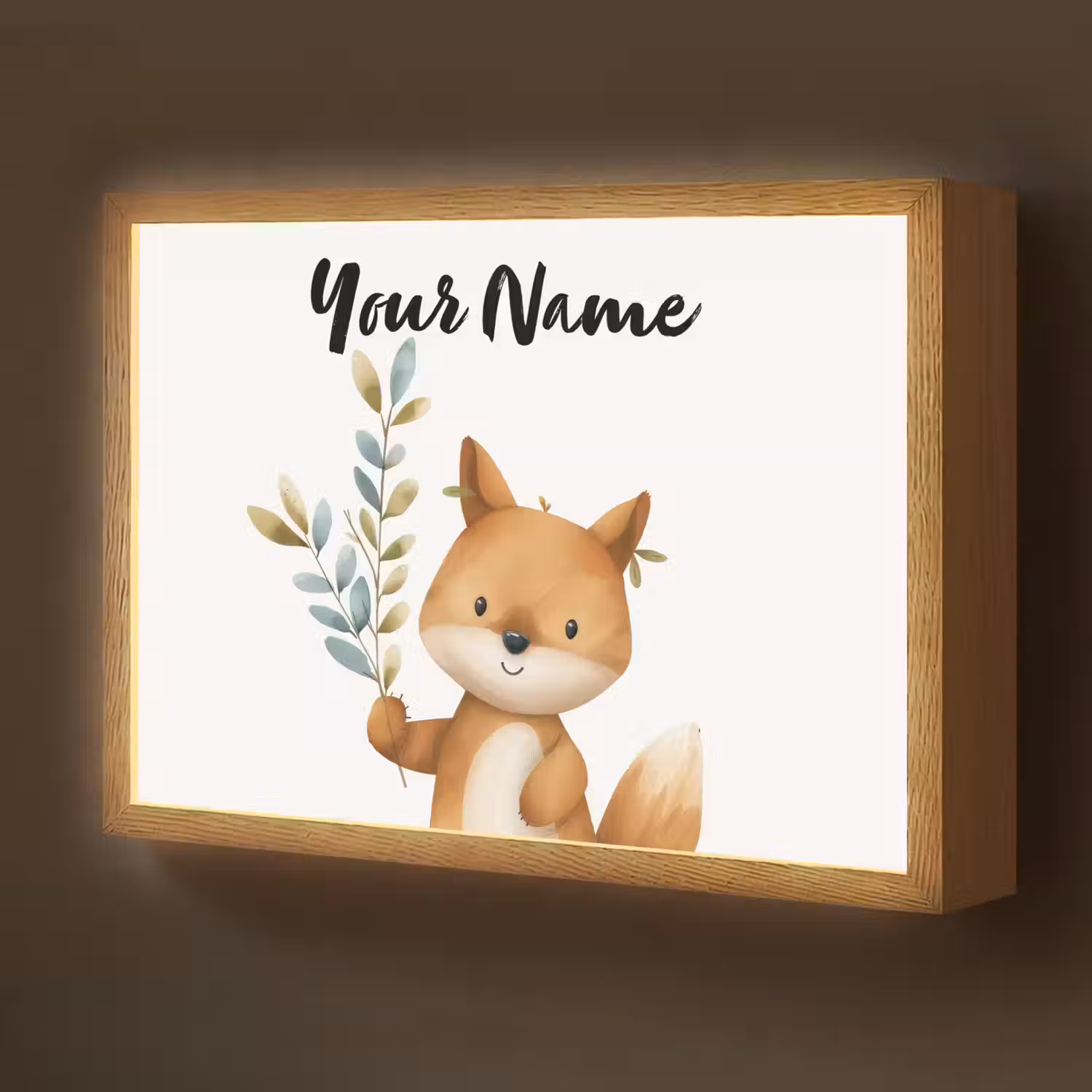 Vos - Dier - Bosdieren Light Box met batterij (Wandlamp kind) middel -z3d_website