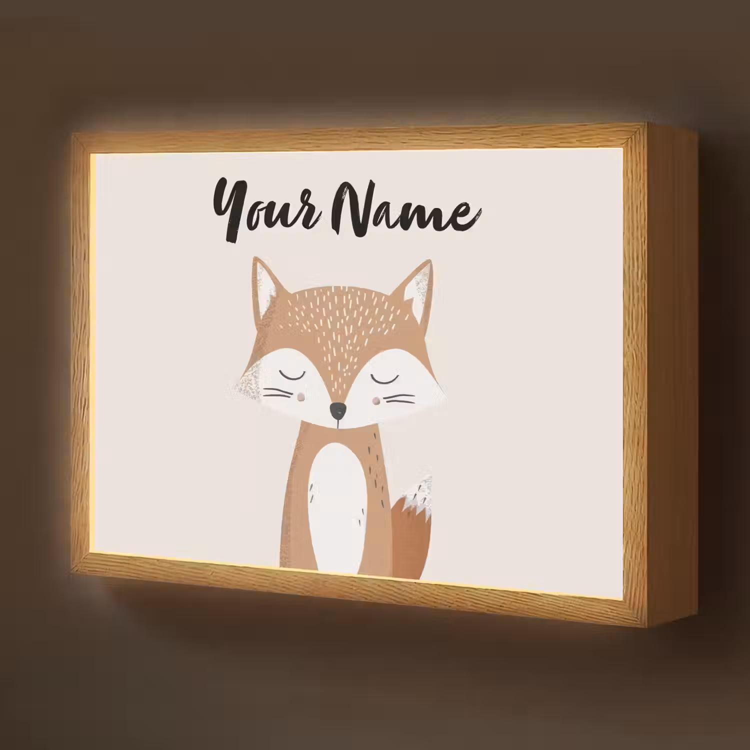 Vos - Dier - Bosdieren Light Box met batterij (Wandlamp kind) middel -z3d_website