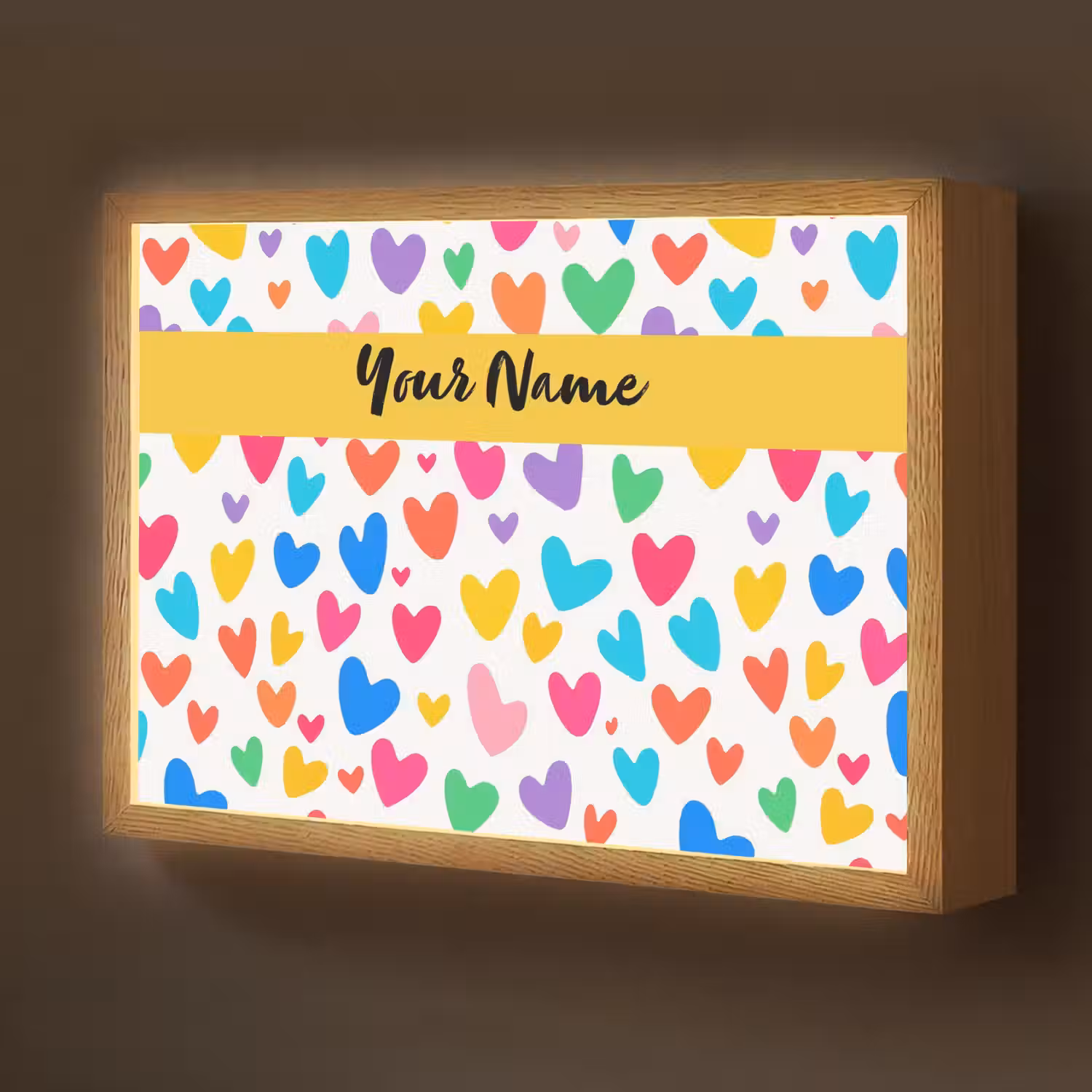 Hartjes - Kleurrijk - Patroon Light Box met batterij (Wandlamp kind) middel -z3d_website