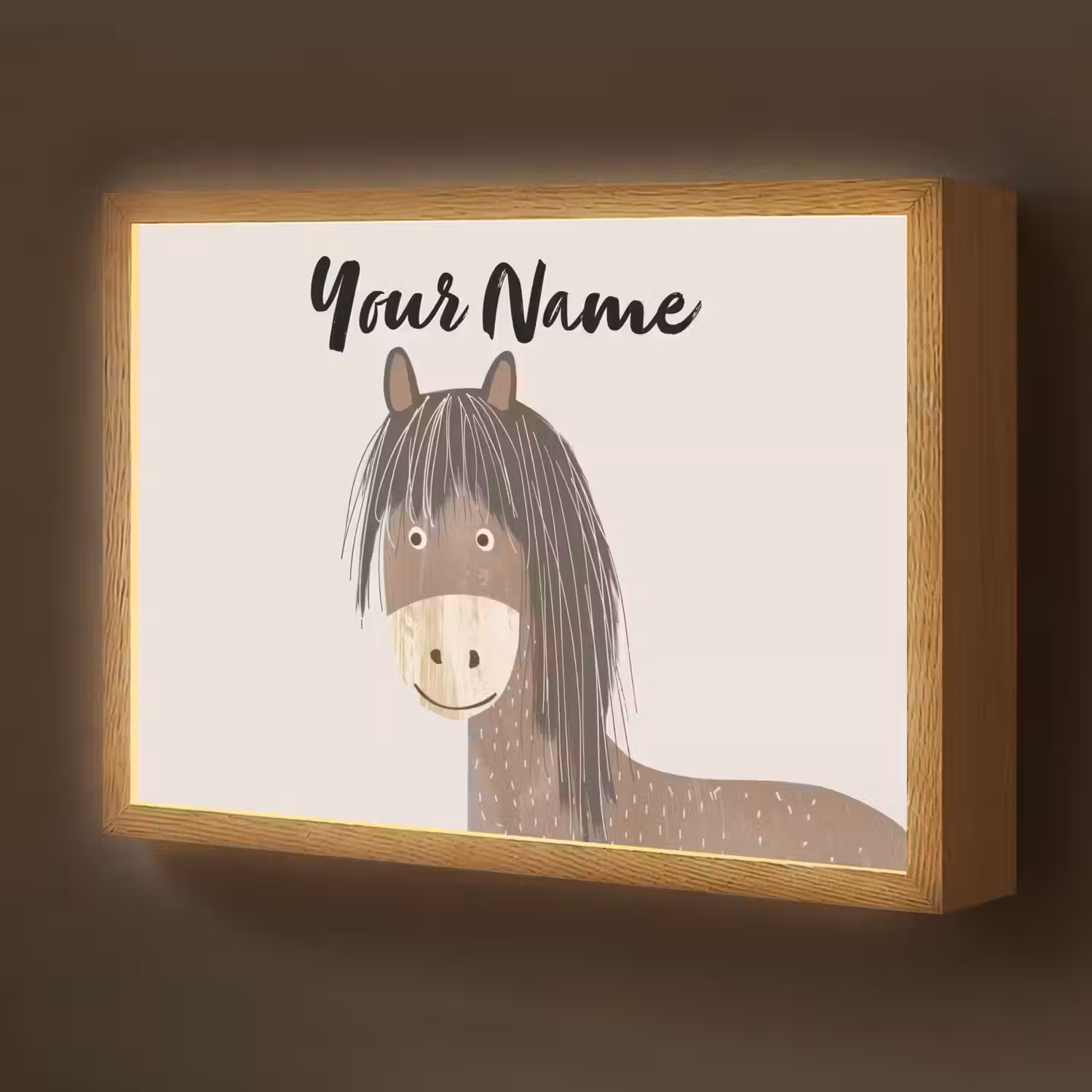 Paard - Dier - Pastel kleuren - Paarden Light Box met batterij (Wandlamp kind) middel -z3d_website