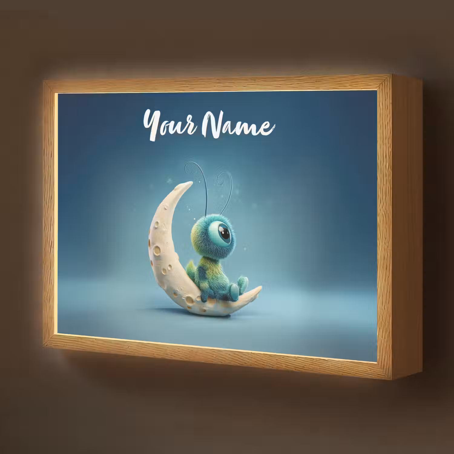 Maan - Ruimtewezen - Blauw Light Box met batterij (Wandlamp kind) middel -z3d_website