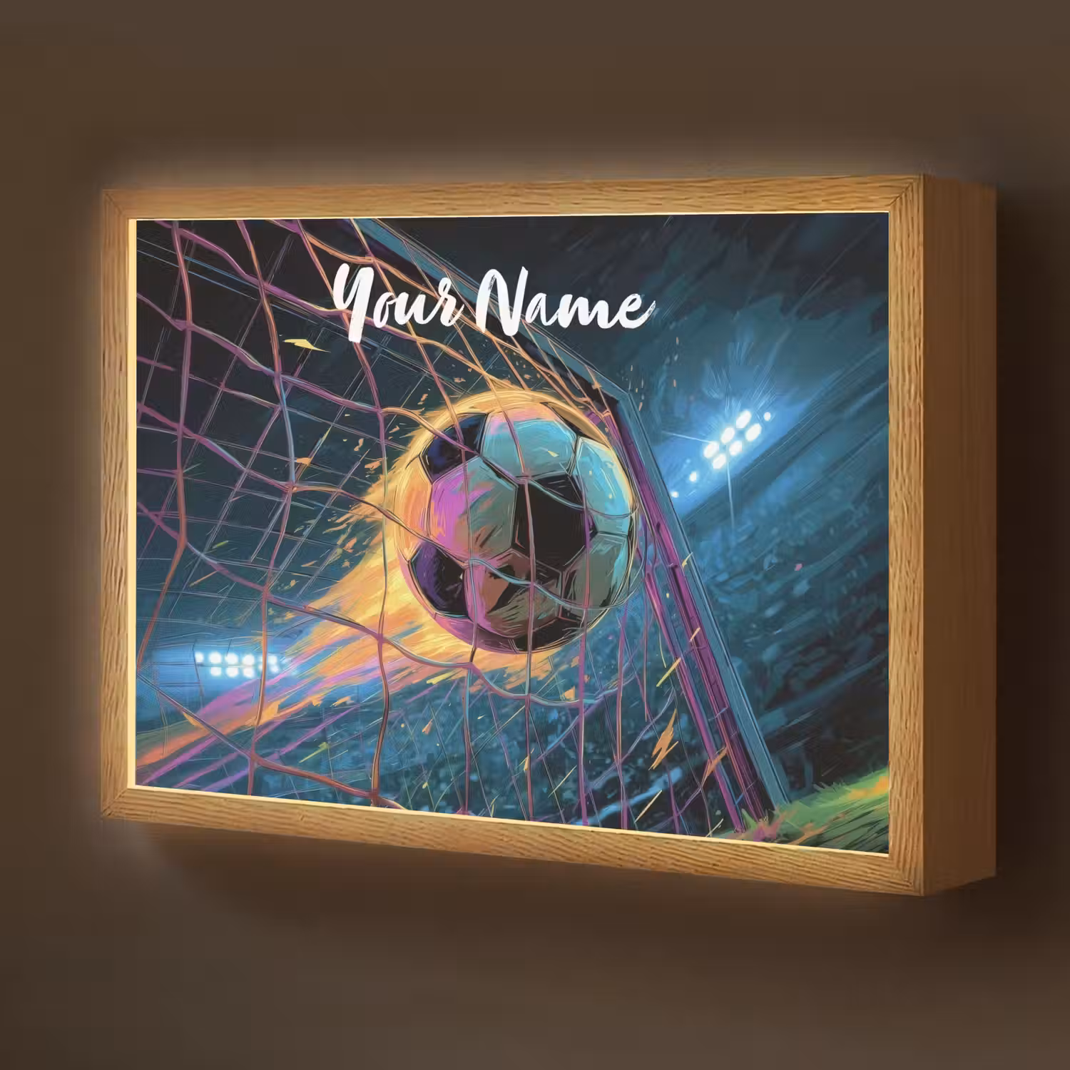 Neon - Net - Voetbal - Kleurrijk Light Box met batterij (Wandlamp kind) middel -z3d_website