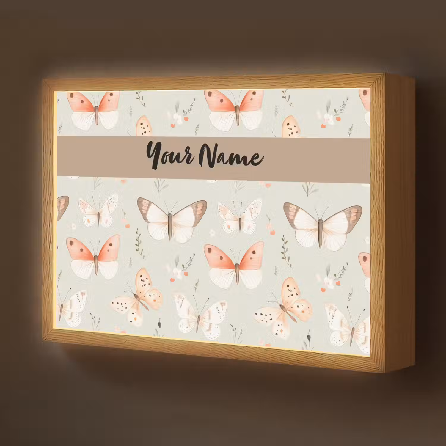 Patroon - Vlinders - Sierlijk - Bloemen Light Box met batterij (Wandlamp kind) middel -z3d_website