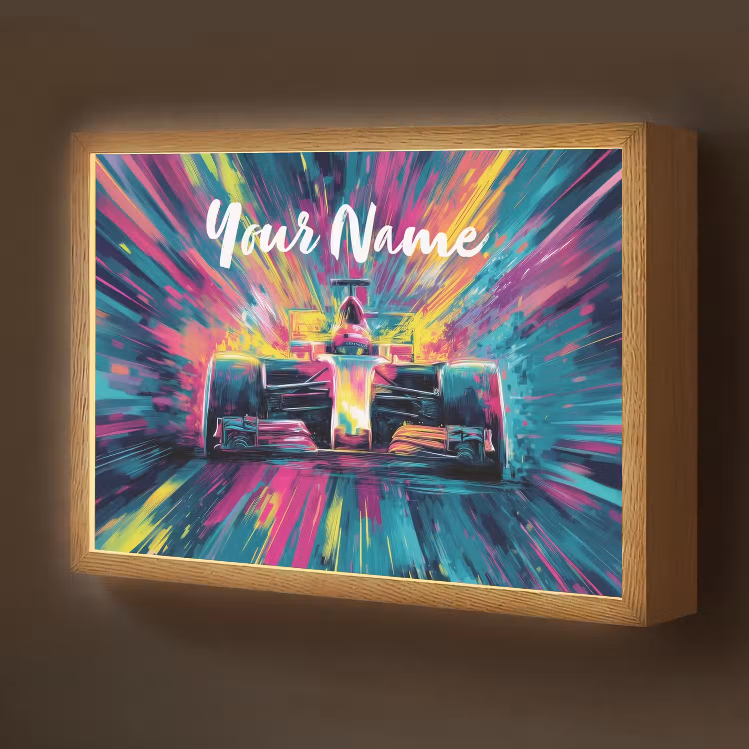 Raceauto - Abstract - Strepen - Blauw Light Box met batterij (Wandlamp kind) middel -z3d_website