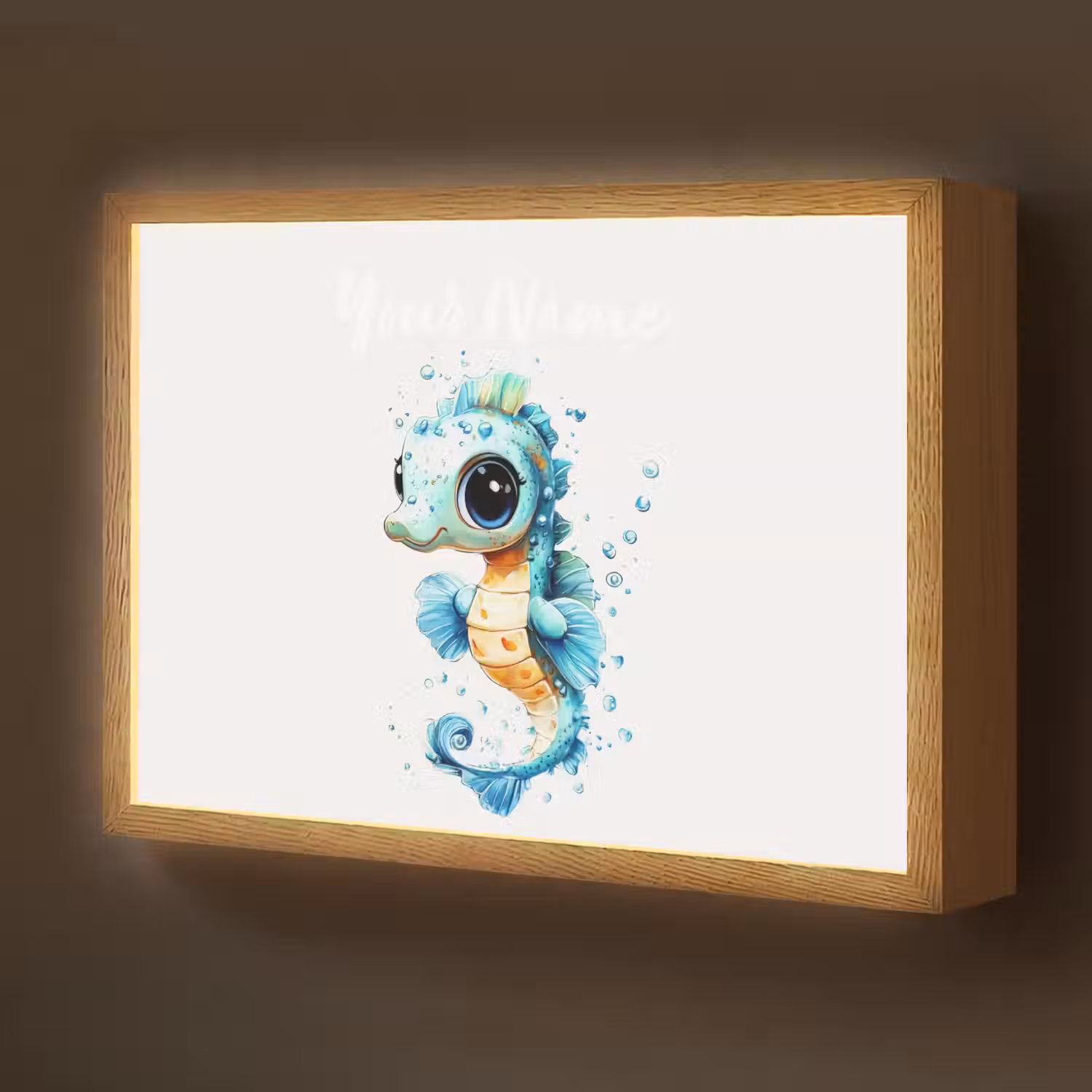 Zeepaardje - Spetters - Blauw Light Box met batterij (Wandlamp kind) middel -z3d_website