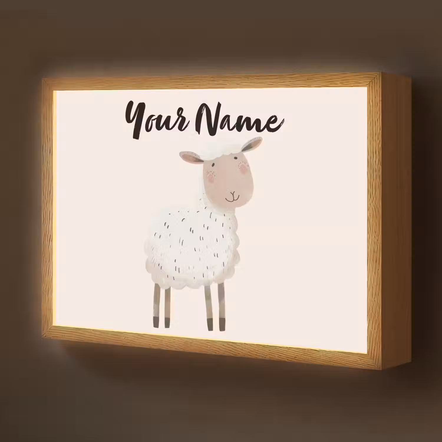 Schaap - Boerderij dier - Dieren Light Box met batterij (Wandlamp kind) middel -z3d_website