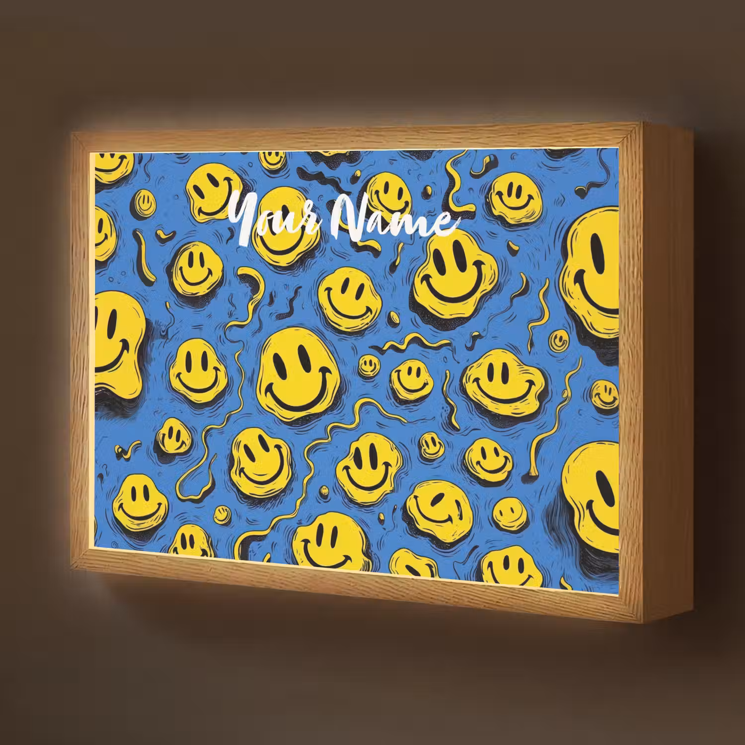 Smileys - Geel - Blauw Light Box met batterij (Wandlamp kind) middel -z3d_website