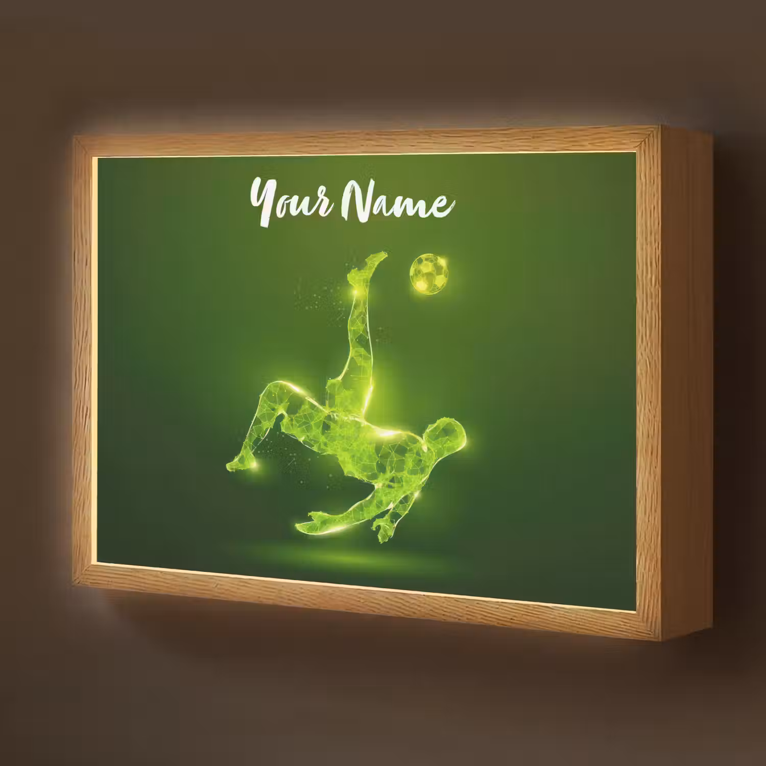 Voetbal - Groen - Omhaal Light Box met batterij (Wandlamp kind) middel -z3d_website