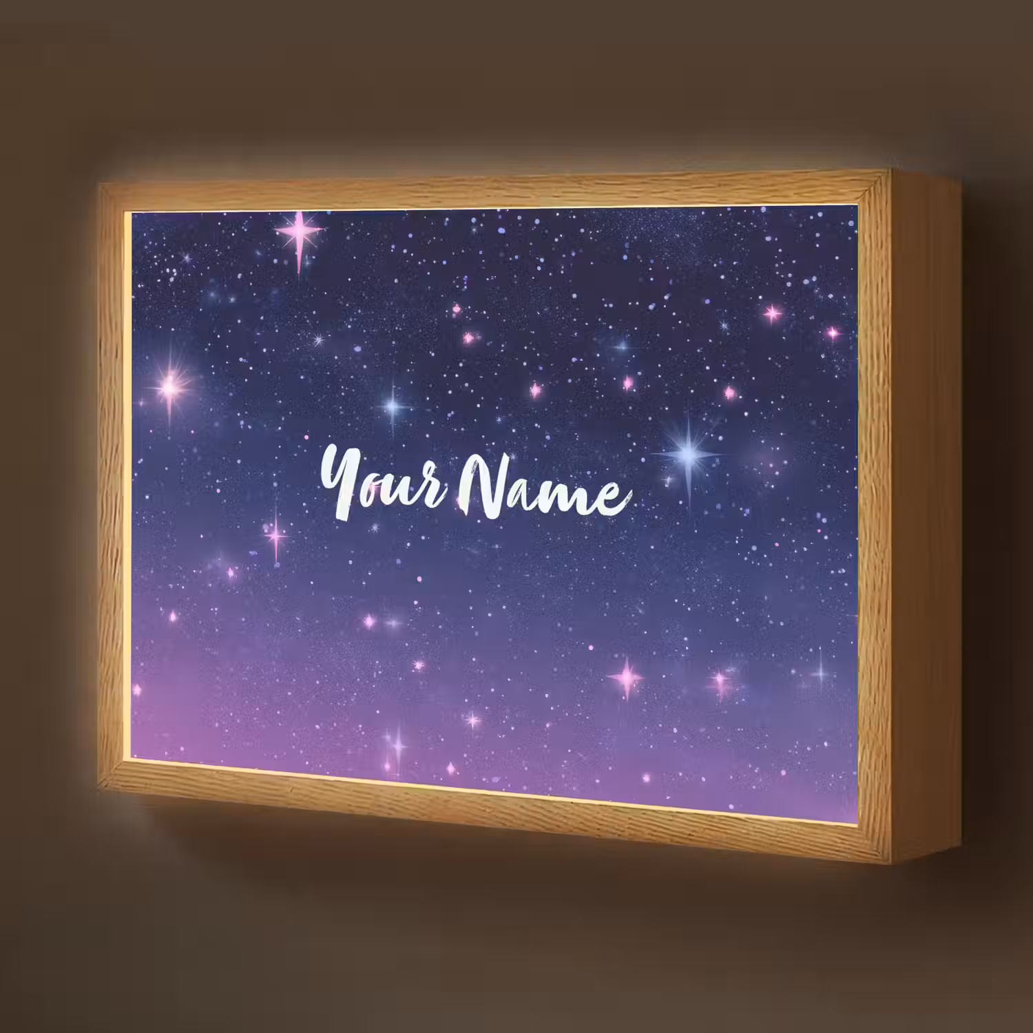 Sterren - Galaxy - Blauw - Roze Light Box met batterij (Wandlamp kind) middel -z3d_website