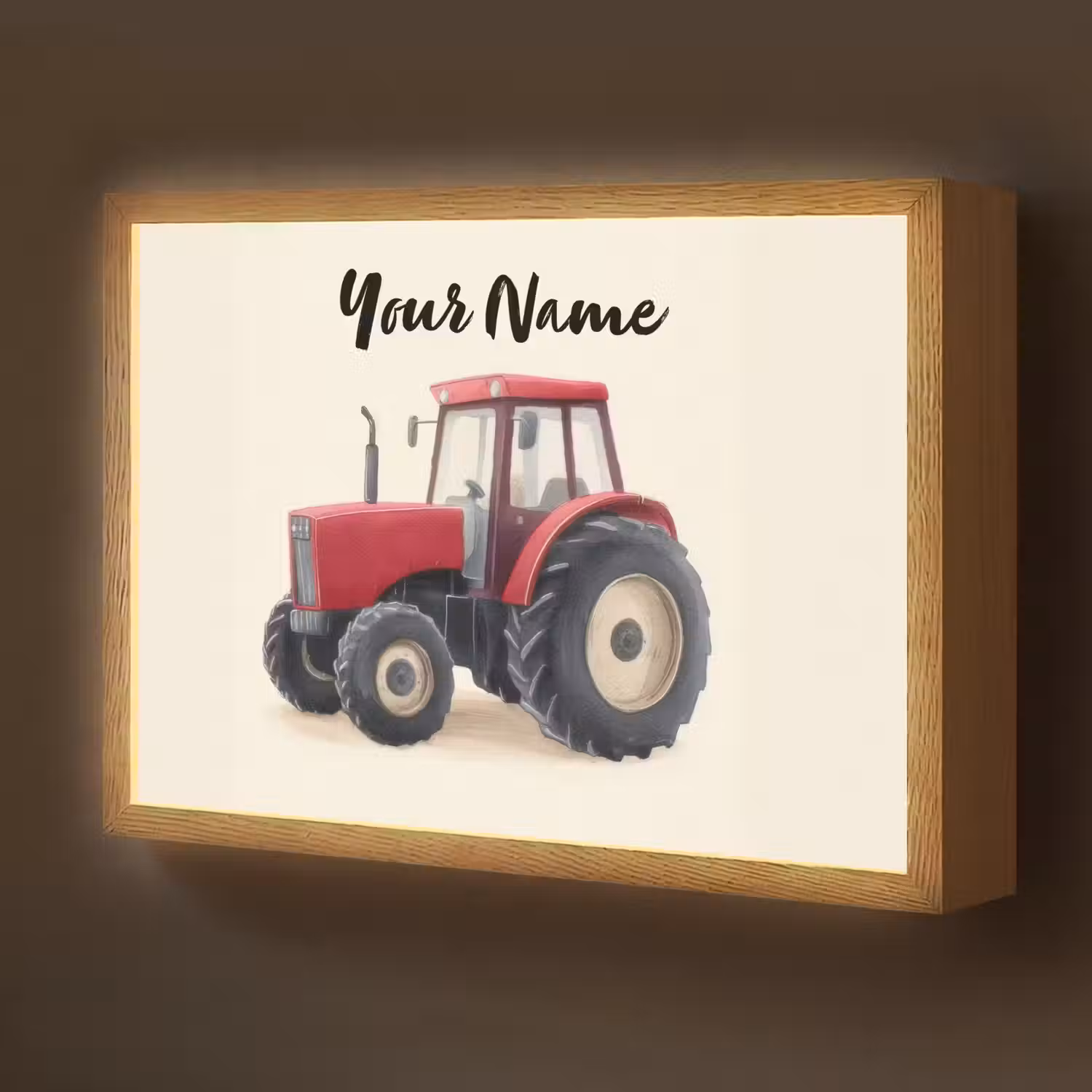 Tractor - Getekend - Rood Light Box met batterij (Wandlamp kind) middel -z3d_website