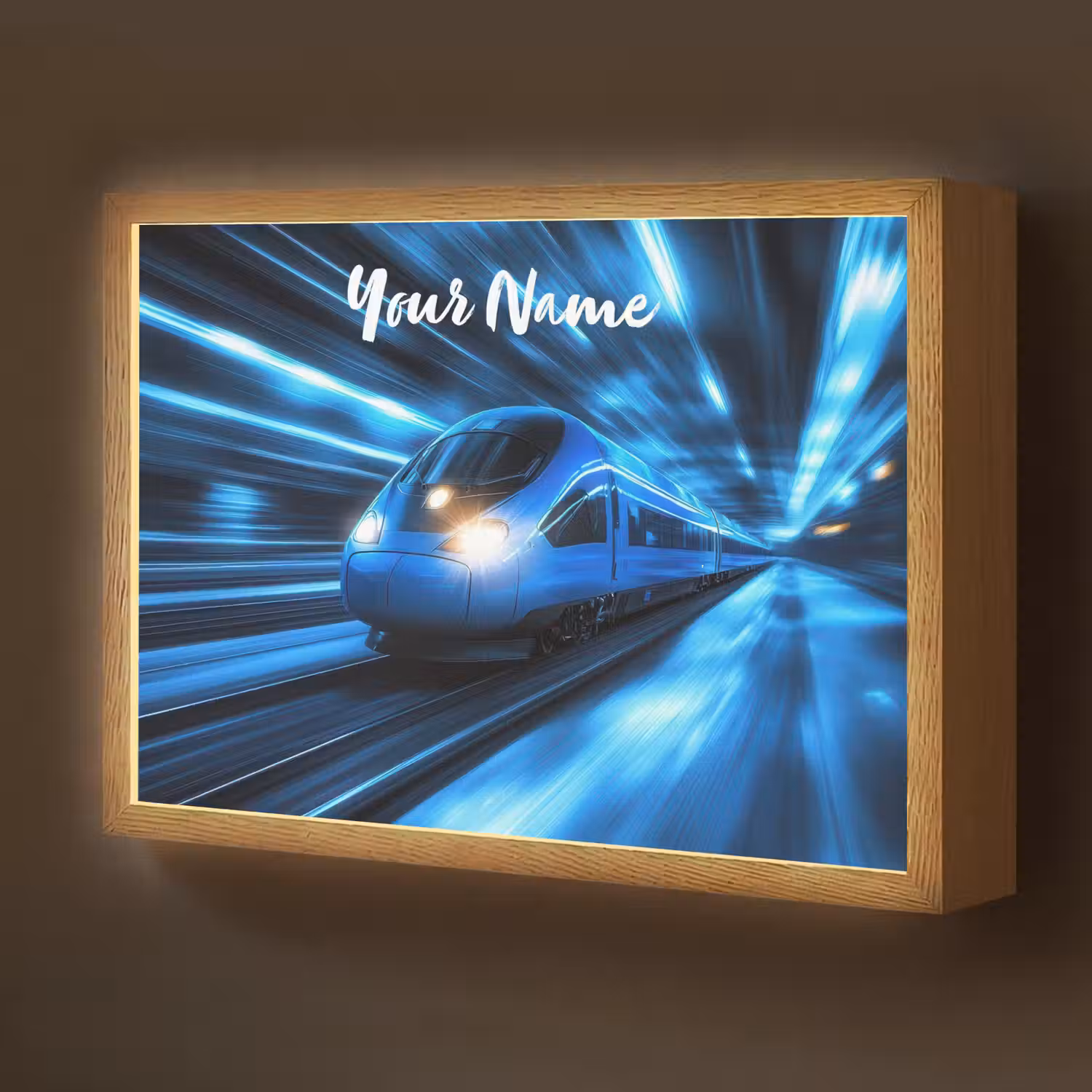 Trein - Blauw - Neon Light Box met batterij (Wandlamp kind) middel -z3d_website