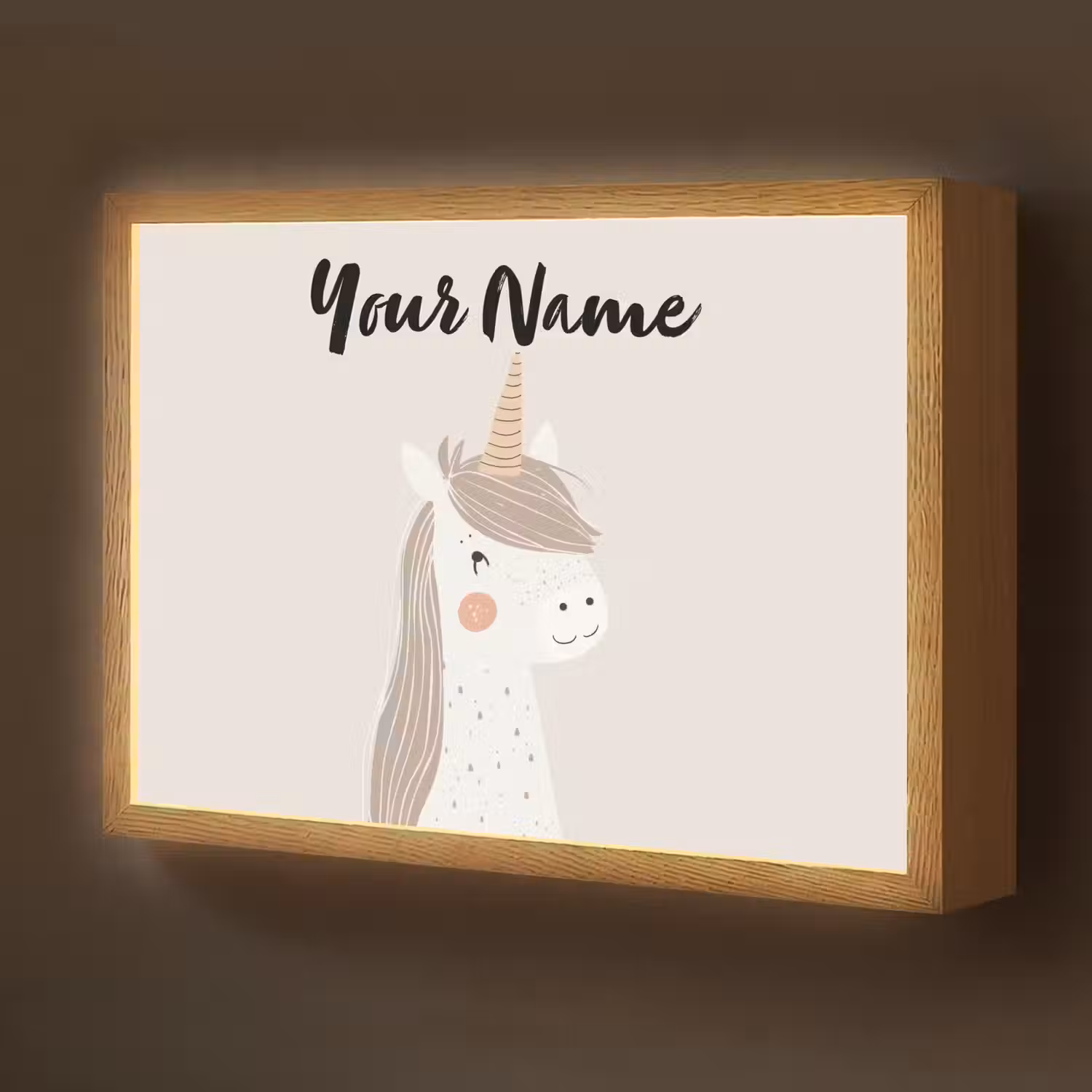 Eenhoorn - Pastel kleuren - Unicorn Light Box met batterij (Wandlamp kind) middel -z3d_website