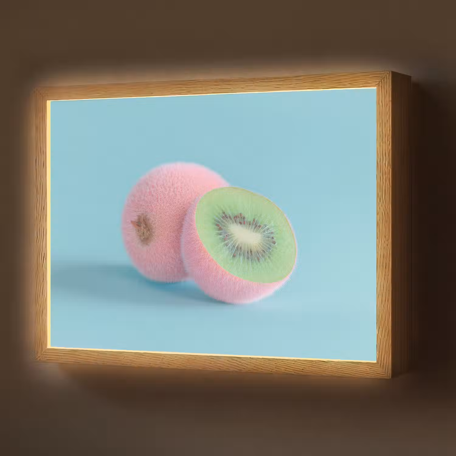 Kiwi - Blauw - Surrealistisch Light Box met batterij (Wandlamp) middel -z3d_website