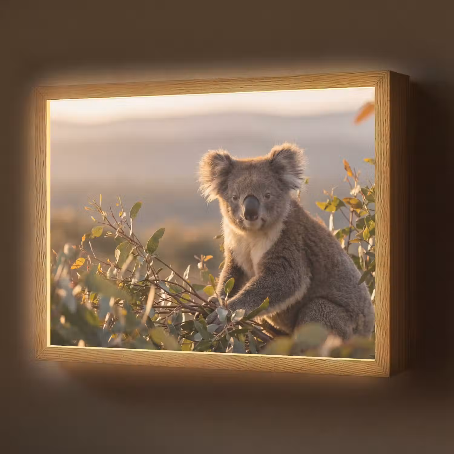 Koala - Bladeren - Ochtendlicht Light Box met batterij (Wandlamp) middel -z3d_website