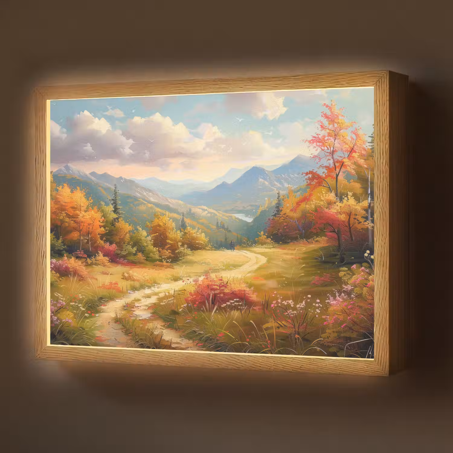 Landschap - Illustratie - Natuur Light Box met batterij (Wandlamp) middel -z3d_website