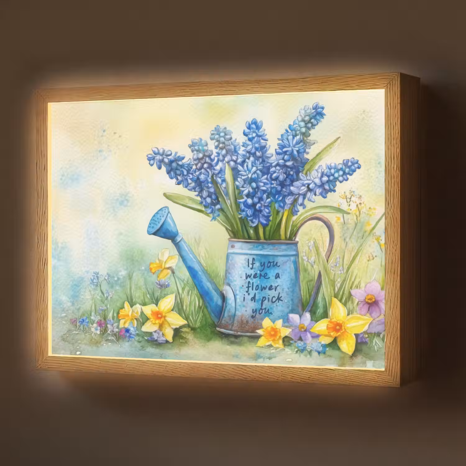 Lavendelbloemen - Quote - Gieter Light Box met batterij (Wandlamp) middel -z3d_website