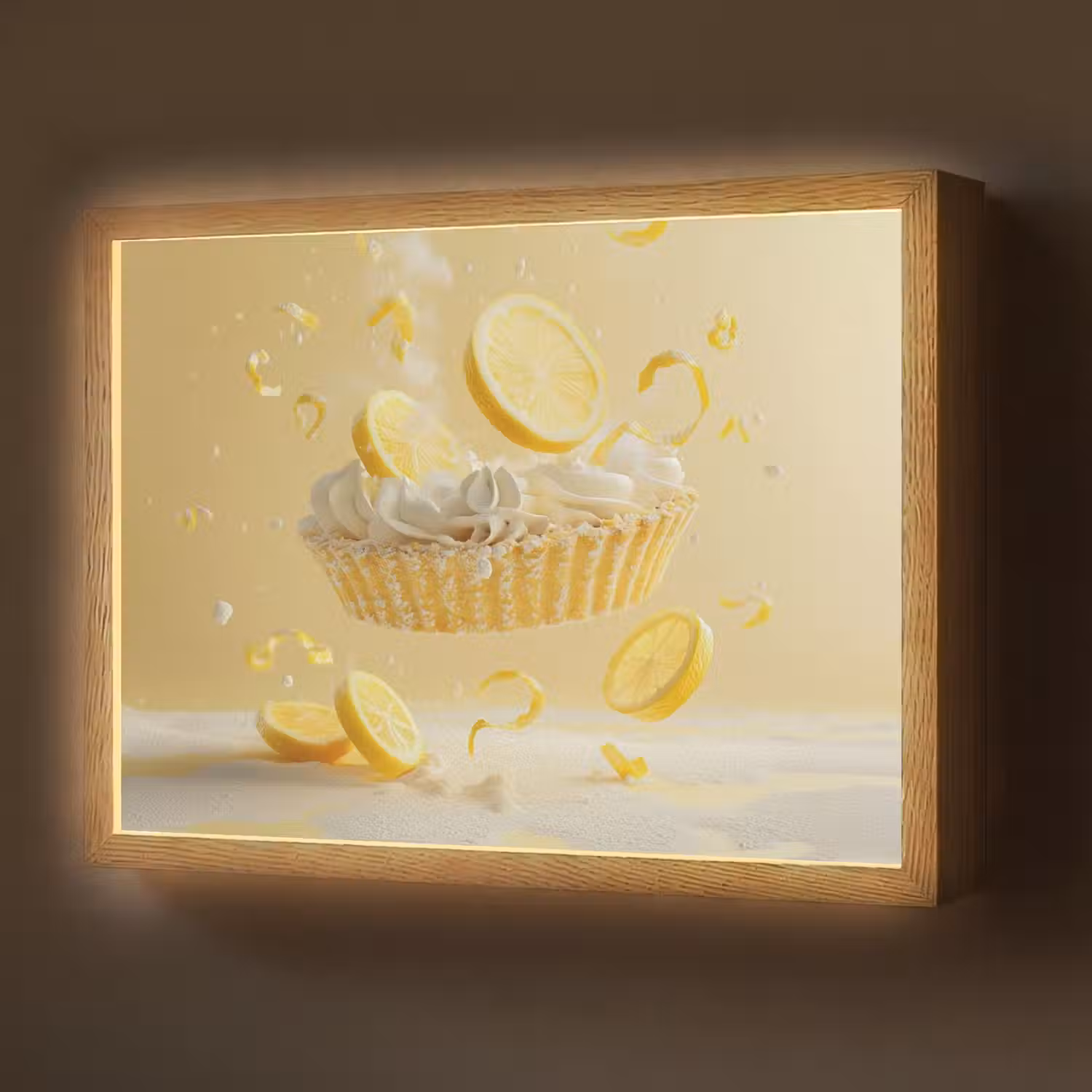 Citroen - Taart - Eten - Geel Light Box met batterij (Wandlamp) middel -z3d_website