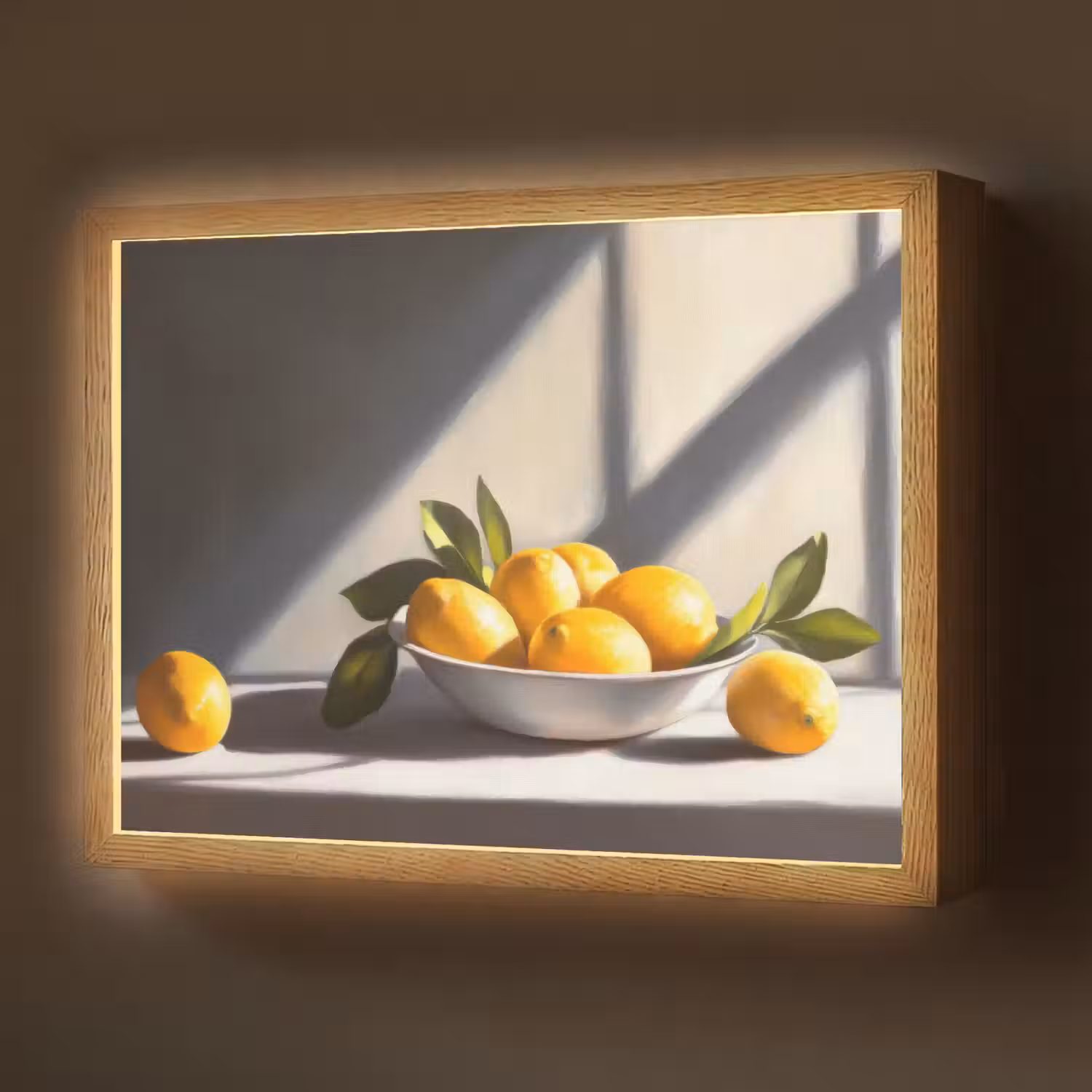 Citroenen - Stilleven - Geel Light Box met batterij (Wandlamp) middel -z3d_website