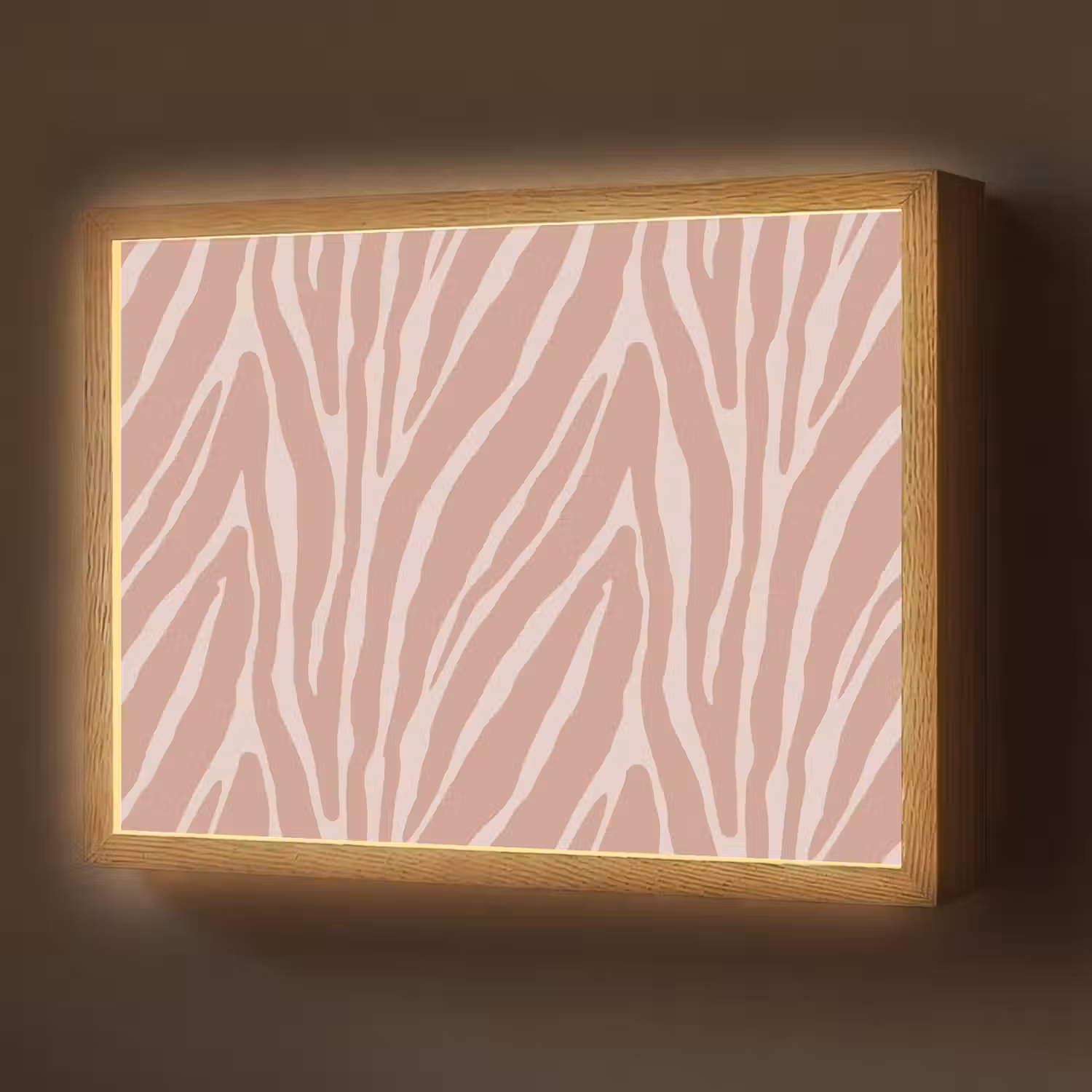 Lichtroze - Zebra - Patroon - Donkerroze Light Box met batterij (Wandlamp) middel 907 -z3d_website