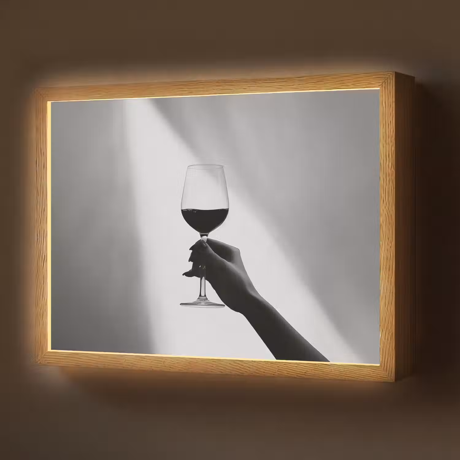 Lichtinval - Wijn - Rood - Glas Light Box met batterij (Wandlamp) middel -z3d_website