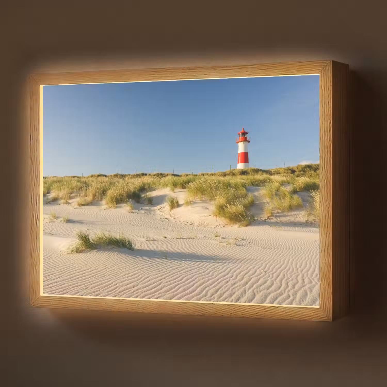 Vuurtoren - Strand - Landschap - Duinen Light Box met batterij (Wandlamp) middel -z3d_website