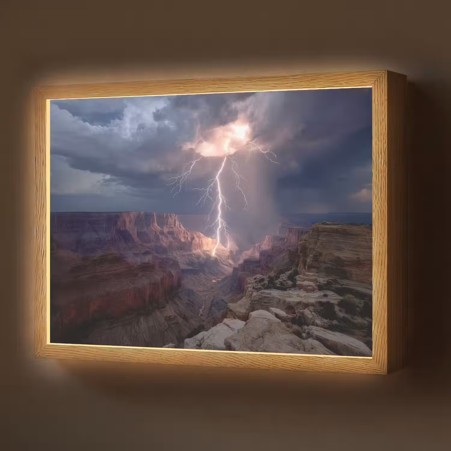 Bliksem - Wolken - Canyon Light Box met batterij (Wandlamp) middel -z3d_website