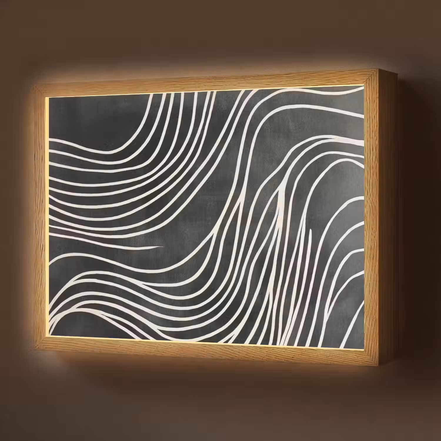 Lijnen - Patroon - Abstract - Wit Light Box met batterij (Wandlamp) middel -z3d_website
