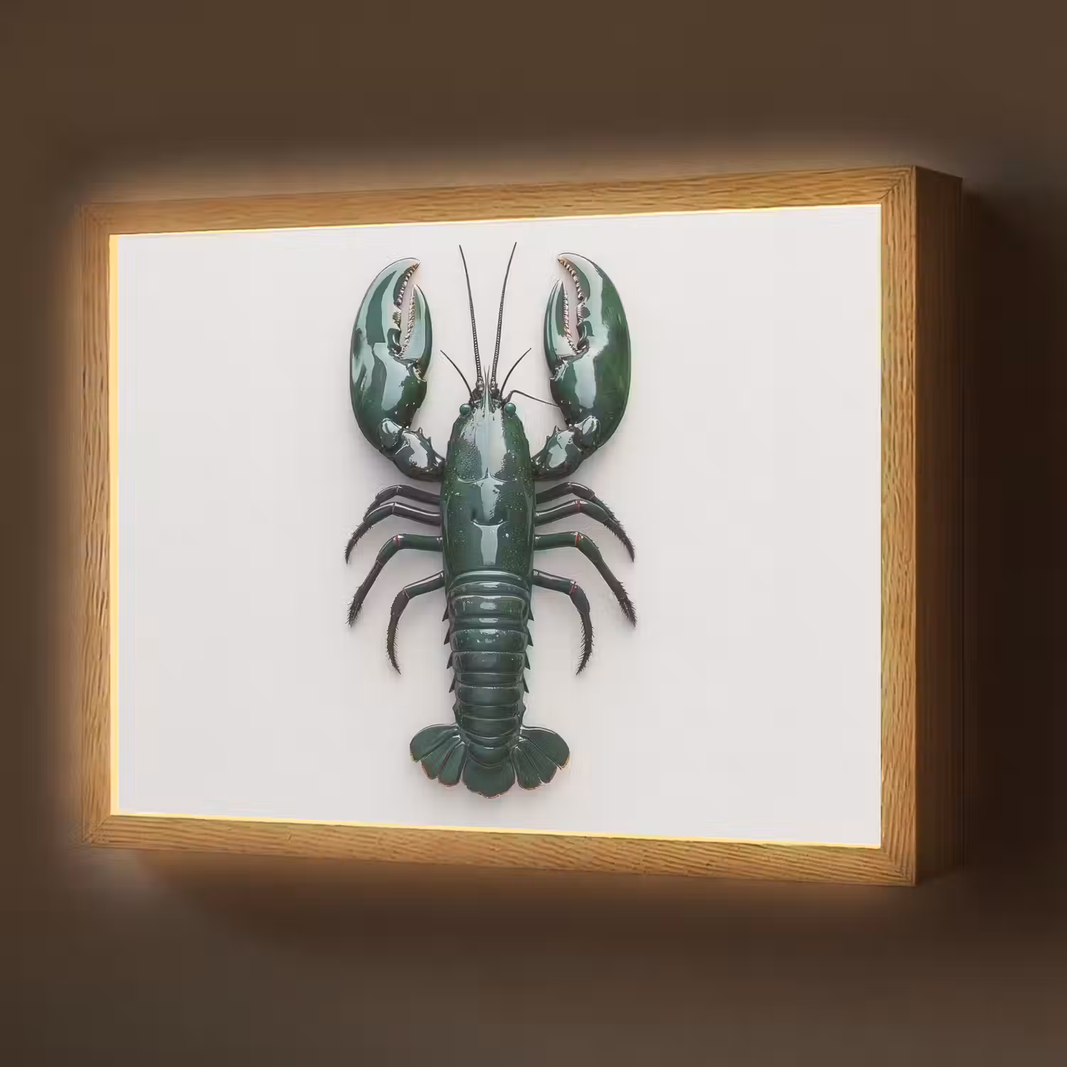 Kreeft - Glossier - Groen - Wit Light Box met batterij (Wandlamp) middel -z3d_website