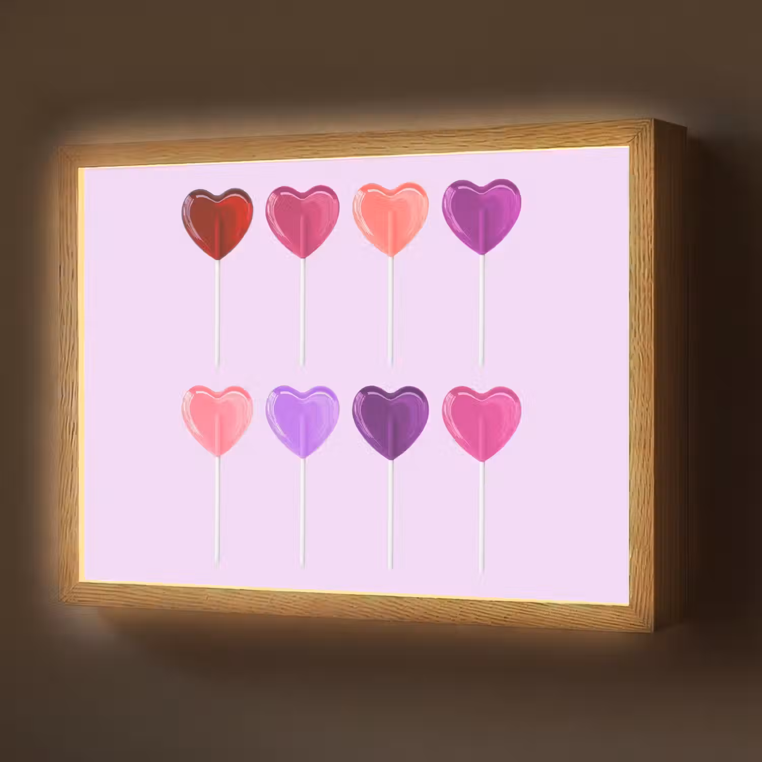 Lolly - Hart - Roze - Snoep Light Box met batterij (Wandlamp) middel -z3d_website