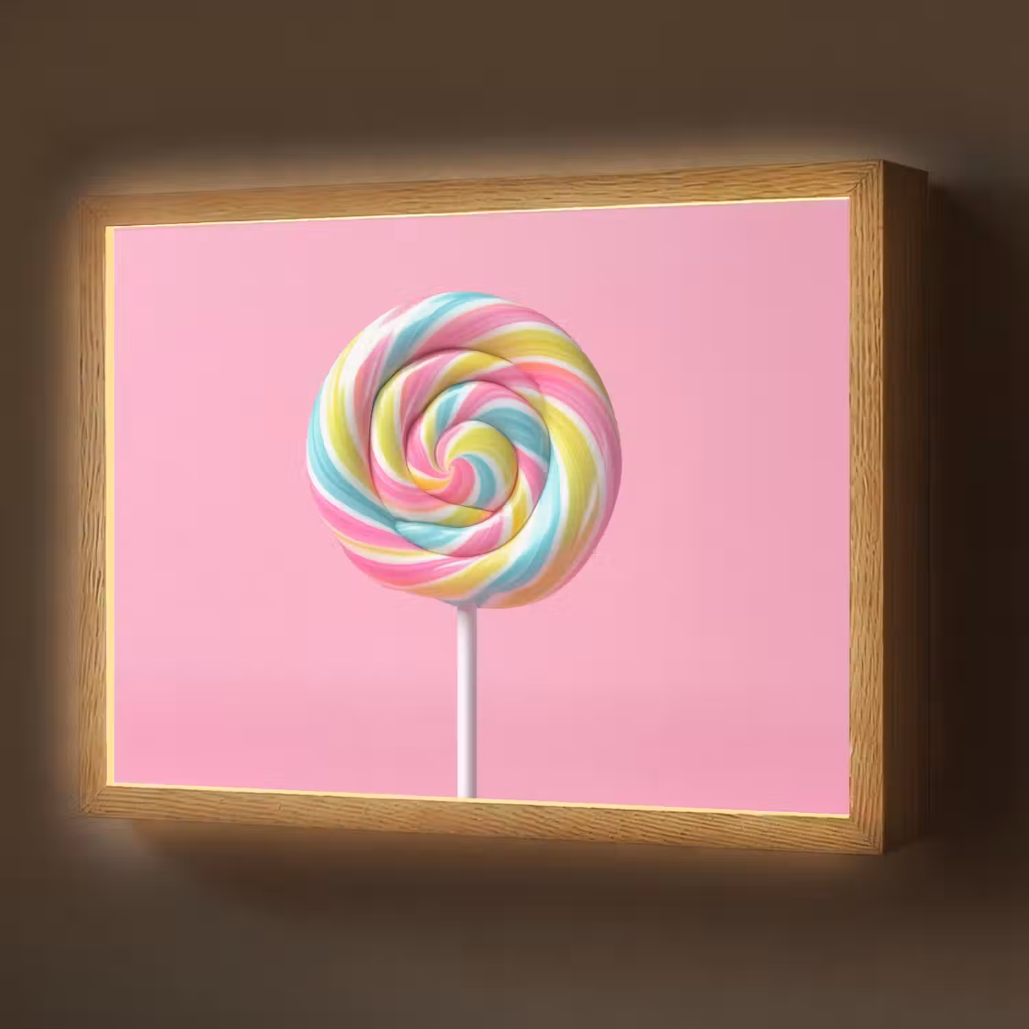 Lolly - Roze - Snoep - Zoet Light Box met batterij (Wandlamp) middel -z3d_website
