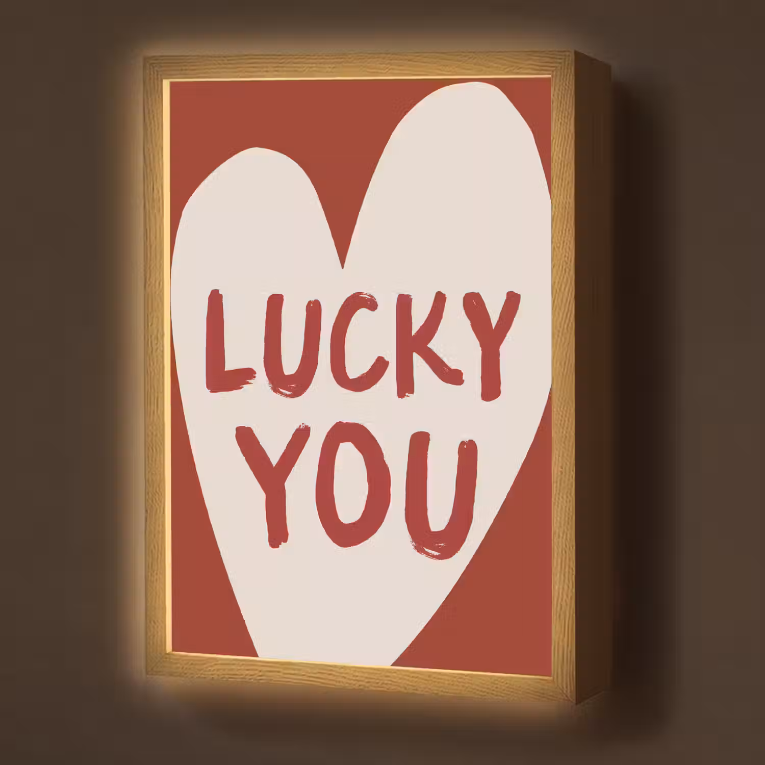 Lucky - Hart - Rood Light Box met batterij (Wandlamp) middel -z3d_website