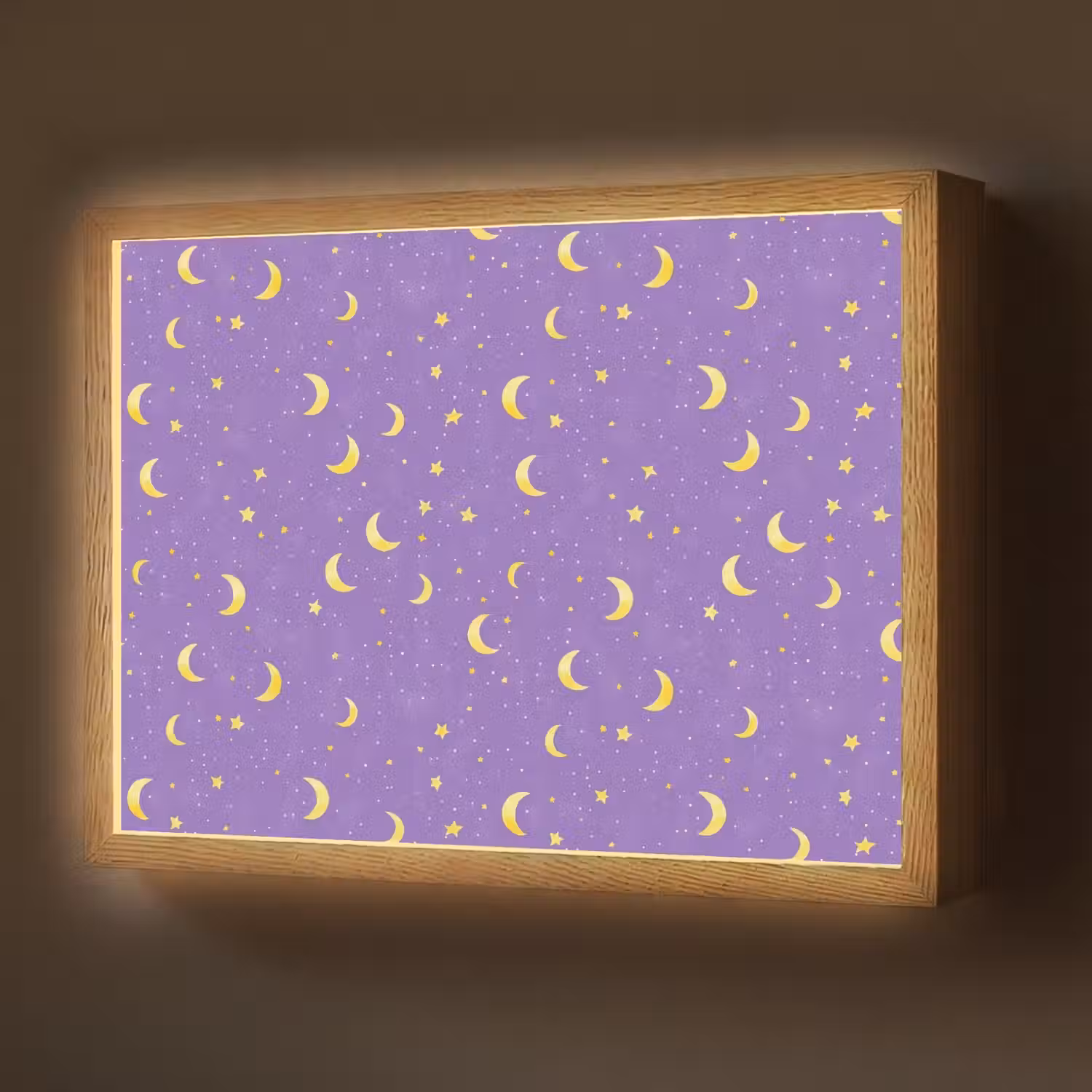 Manen - Sterren - Paars Light Box met batterij (Wandlamp) middel 907 -z3d_website