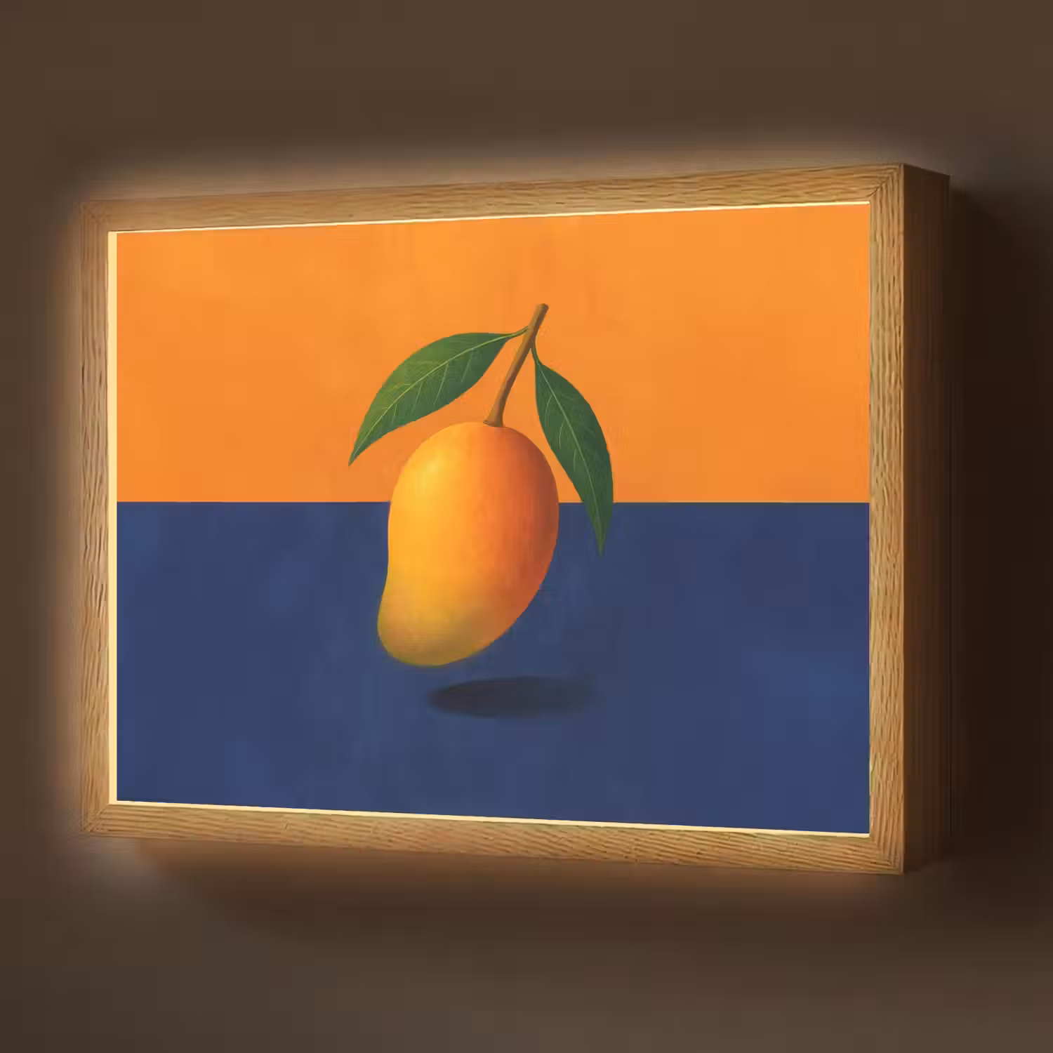 Mango - Vlakken - Bladeren - Oranje Light Box met batterij (Wandlamp) middel -z3d_website