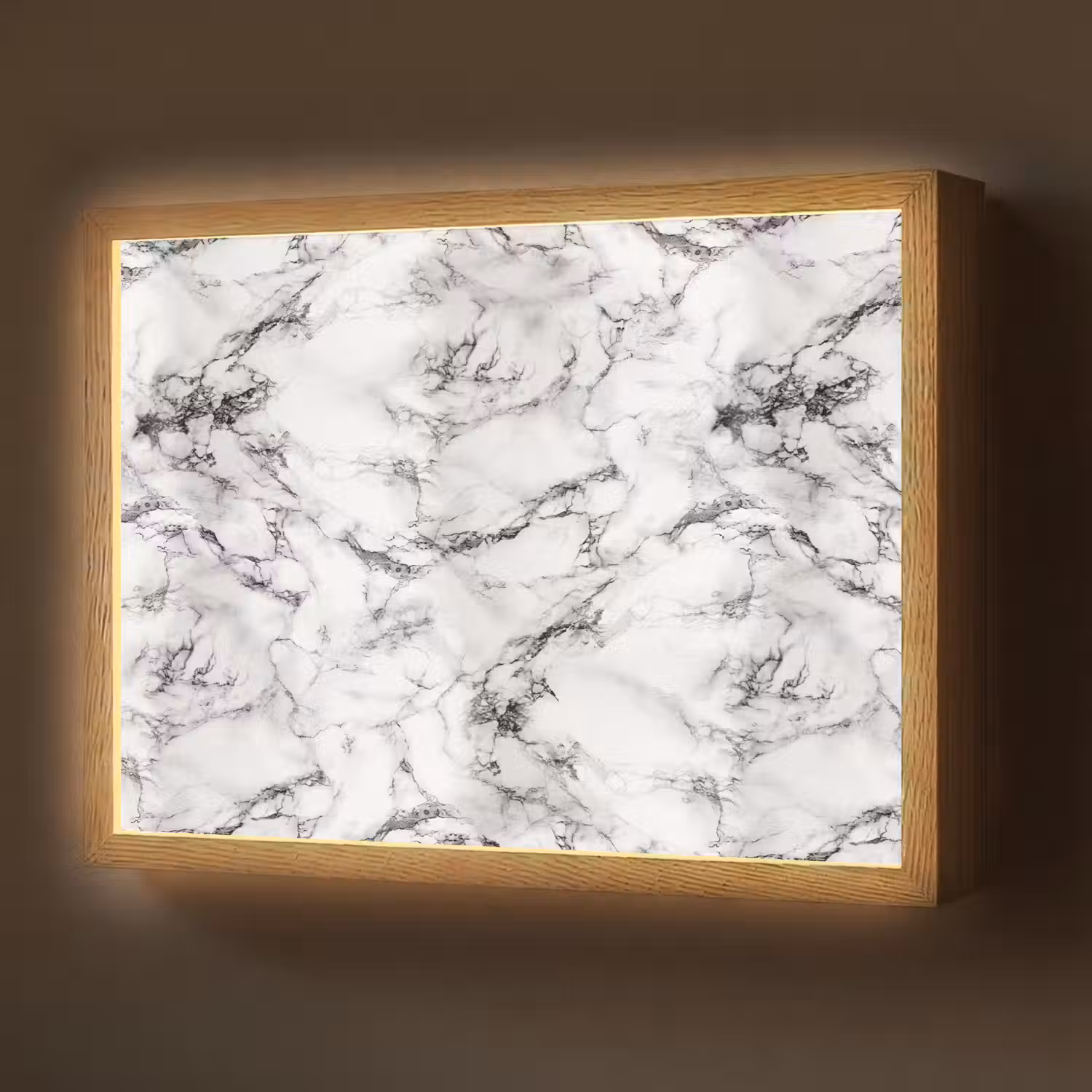 Marmer - Zwart - Dramatisch - Wit Light Box met batterij (Wandlamp) middel 907 -z3d_website