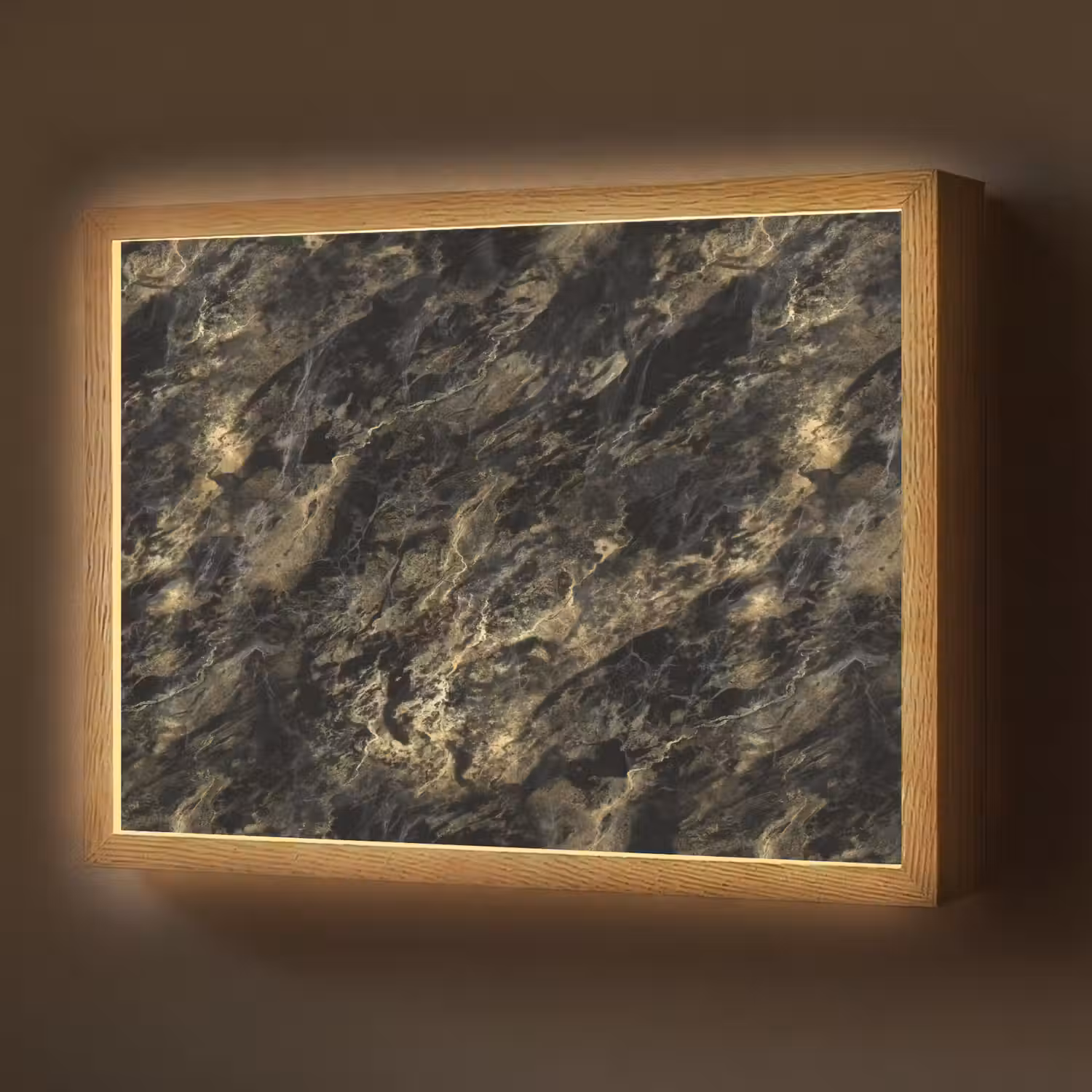 Marmer - Zwart - Goud Light Box met batterij (Wandlamp) middel 907 -z3d_website